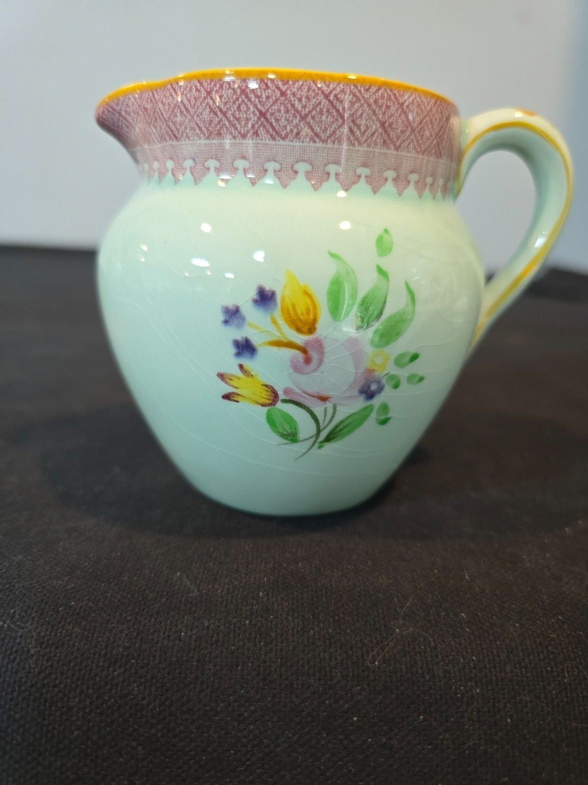 Adams Calyx Ware Lowestoft 2087 Sugar Bowl & Creamer Set England