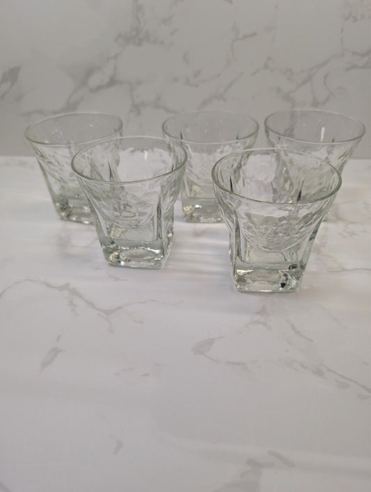 Libbey St. Regis Rocks Glasses — Set of 5  Clear Heavy Base Double Old Fashioned