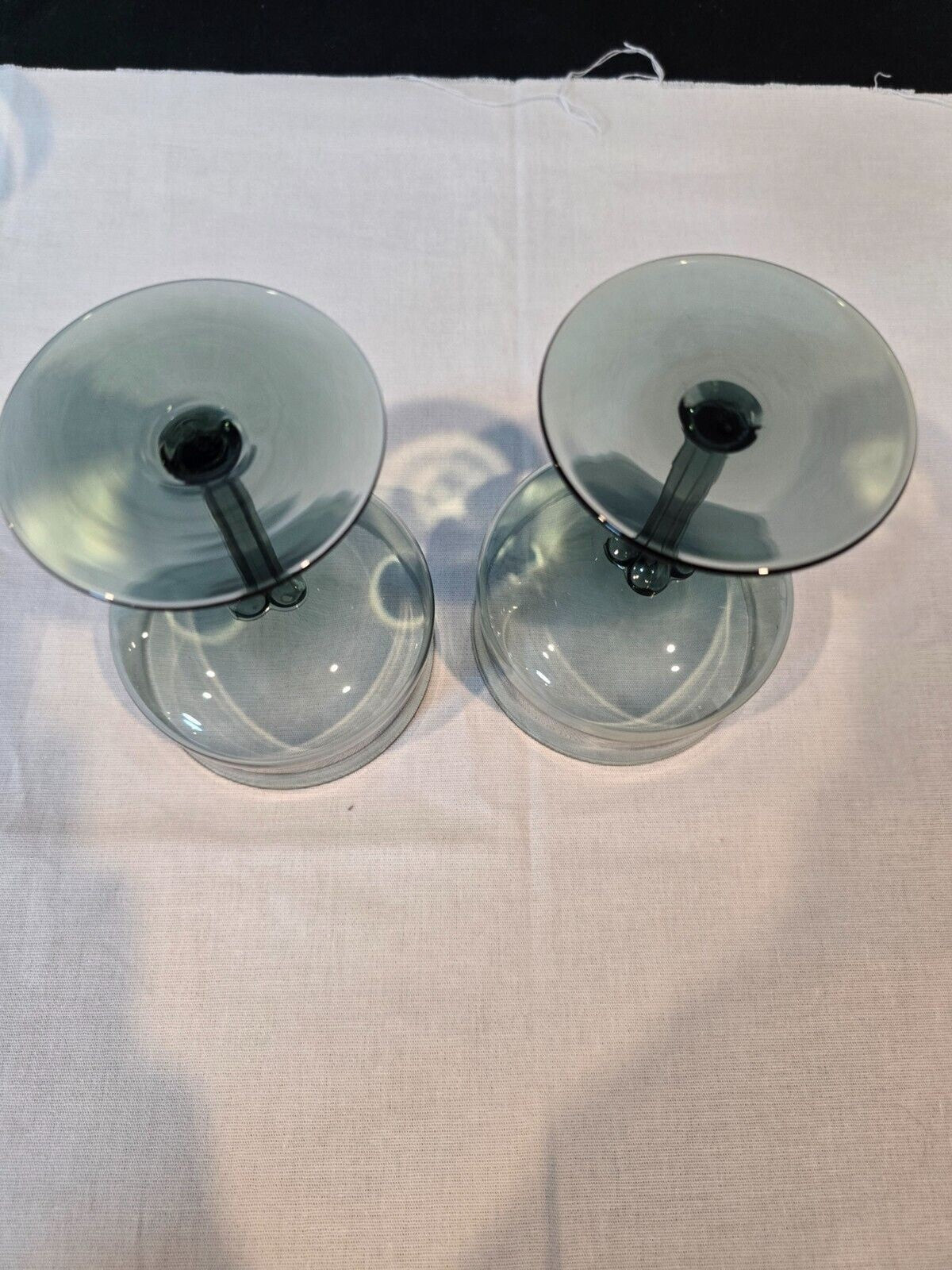 Set of 7 Lenox Crystal Silver Mist Blue Gray Champagne/Tall Sherbet Glasses 5"