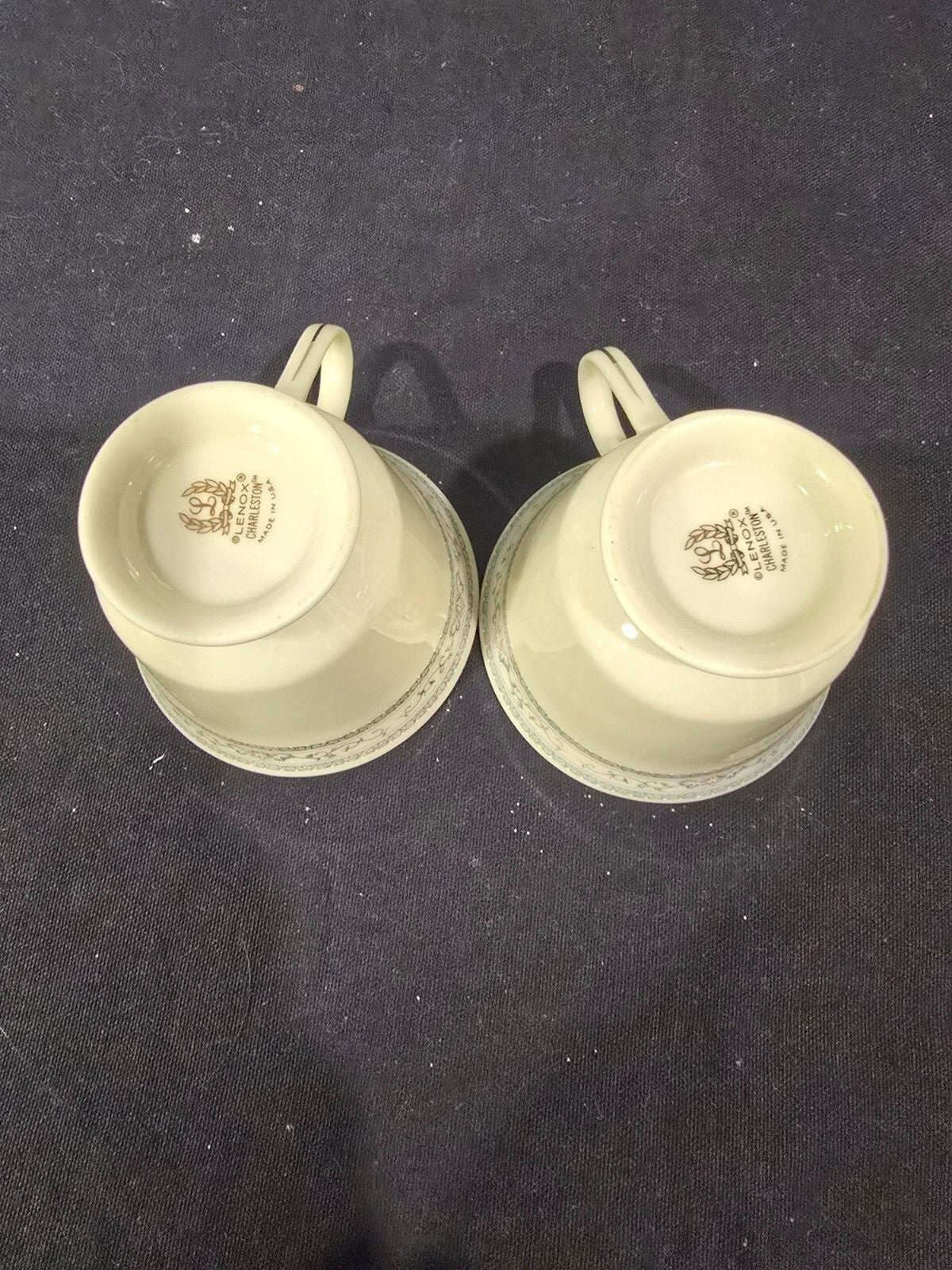 Set of 4 Lenox Charleston Coffee/Tea Cup & Saucers - New