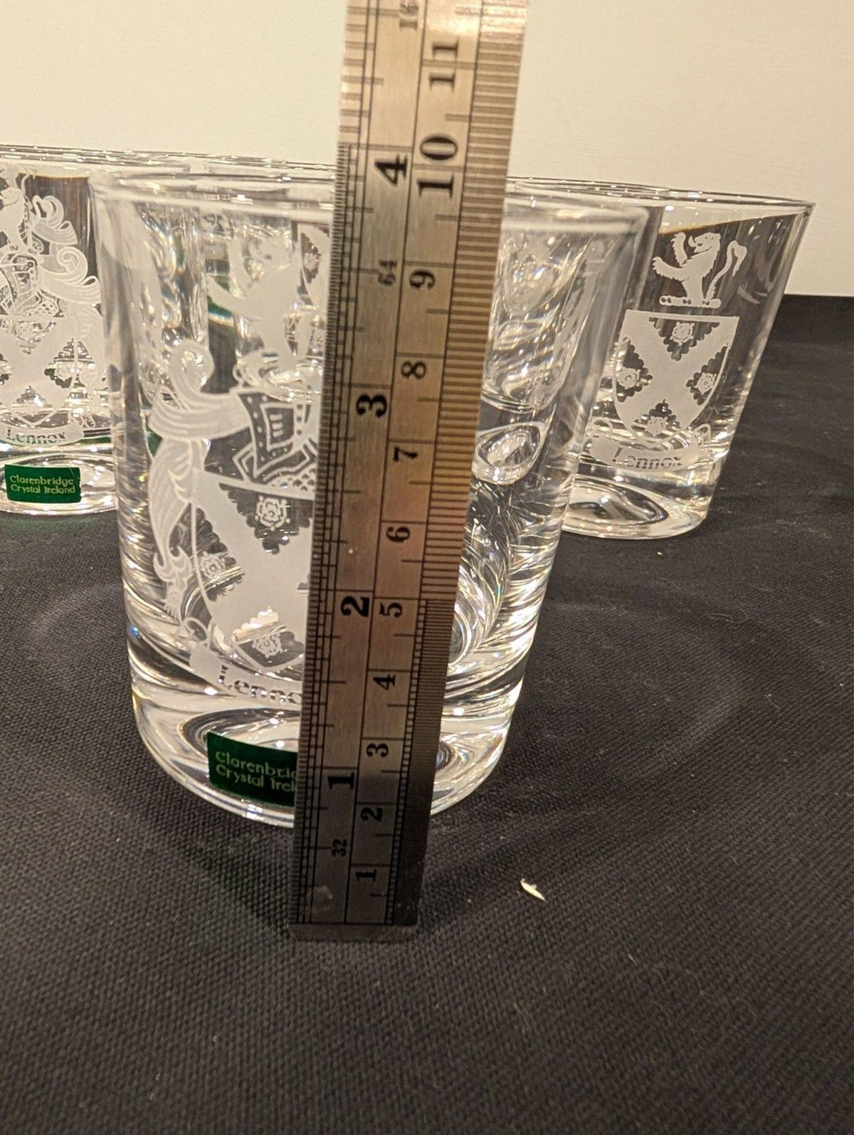 8 Clarenbridge Crystal Ireland Lennox Family Crest Double Old Fashioned Glasses