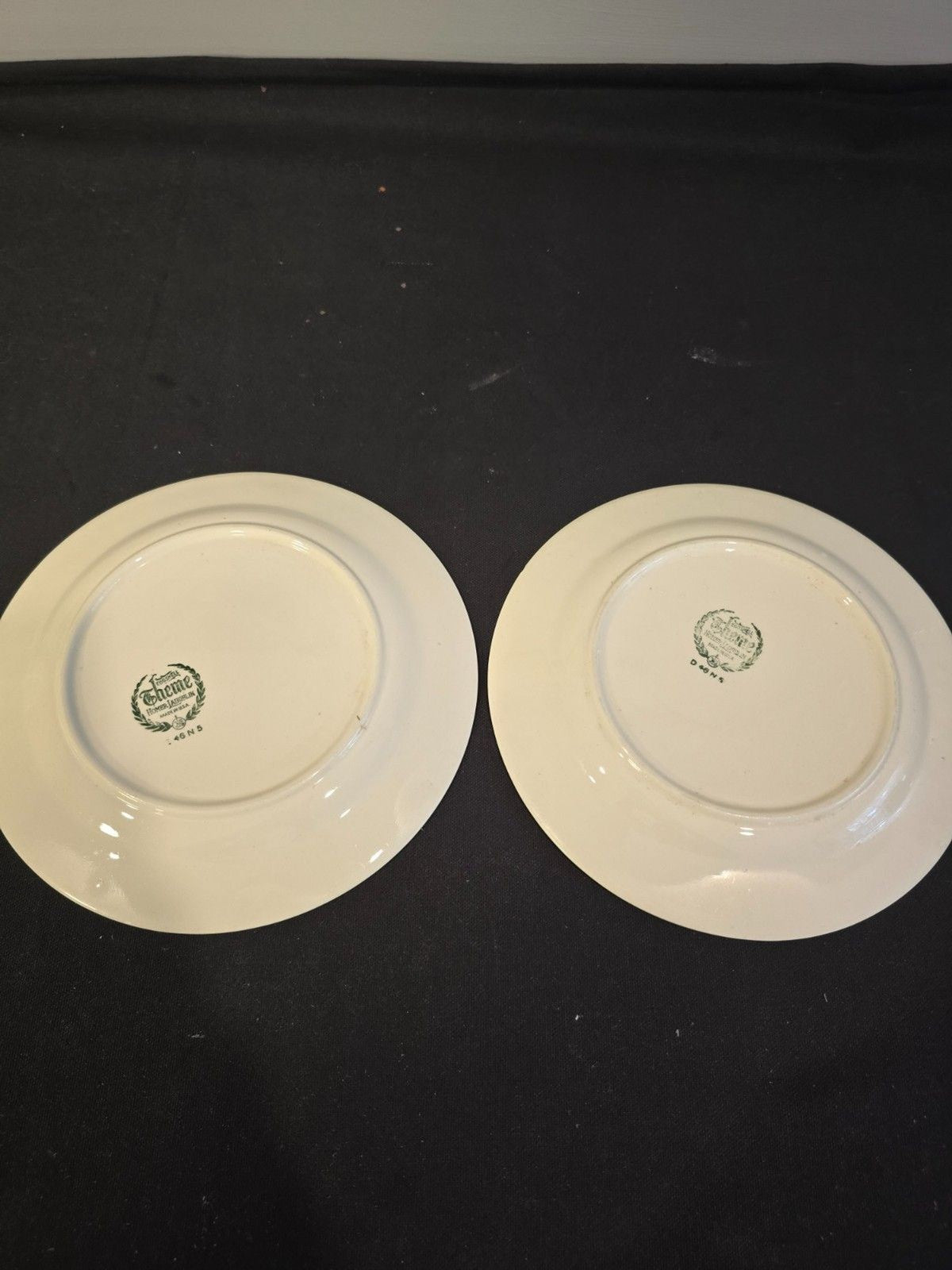 4 Homer Laughlin Theme D6195 Dinner Plates  Eggshell Embossed Gold Floral 1956