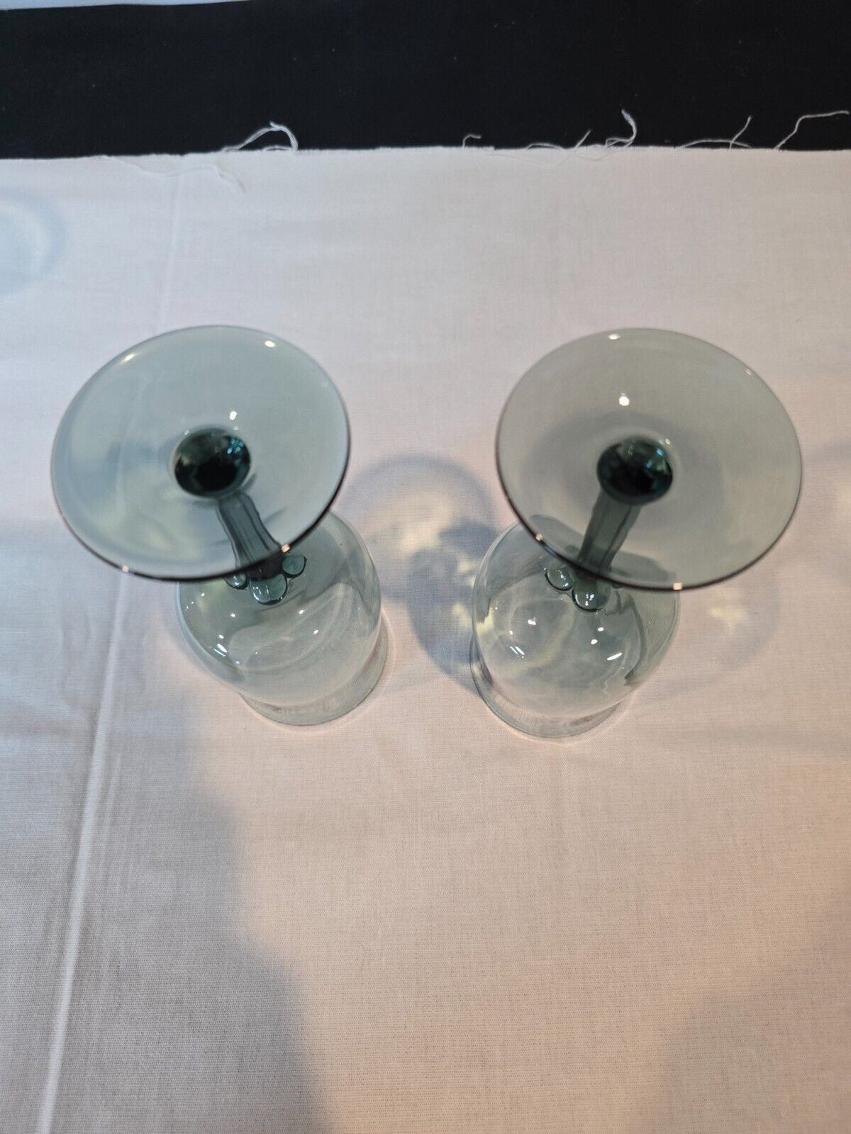 Set of 6 Lenox Crystal Silver Mist Blue Gray Water/Wine Goblet Glasses 6"