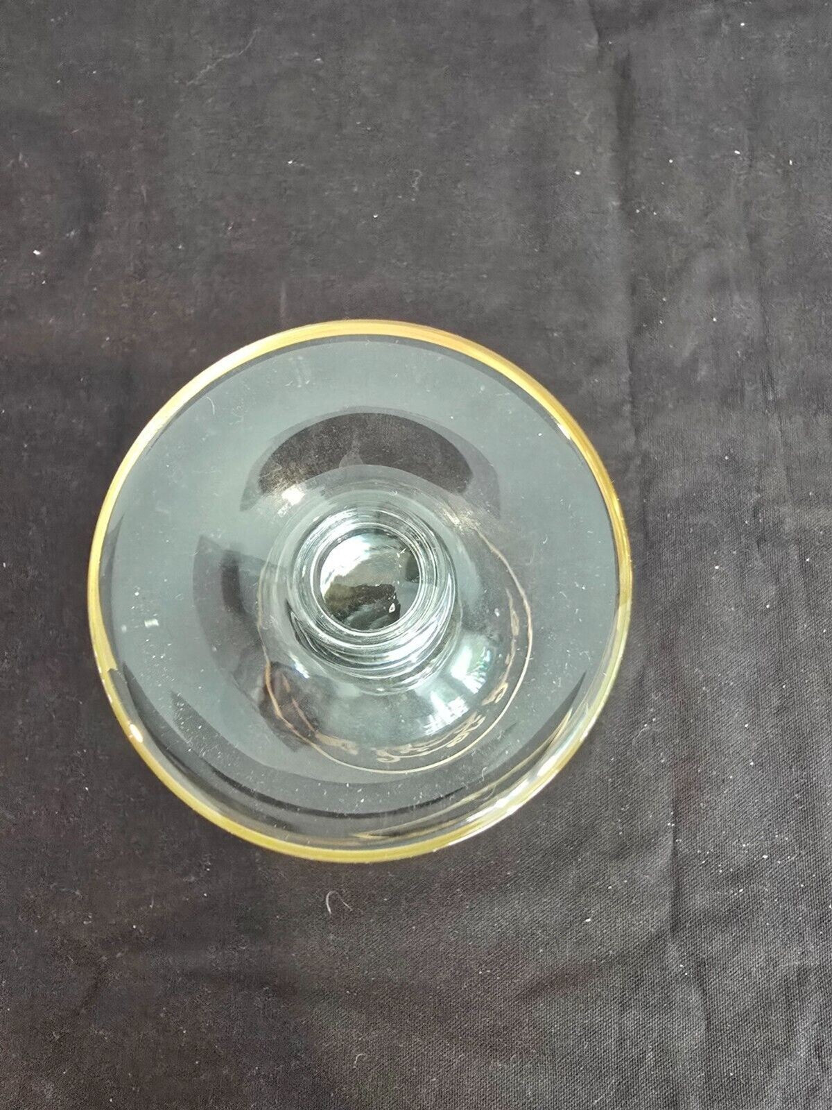 SET of 2 Interglass Italy Clear & Hand Painted 24K Gold Water/Wine Glasses