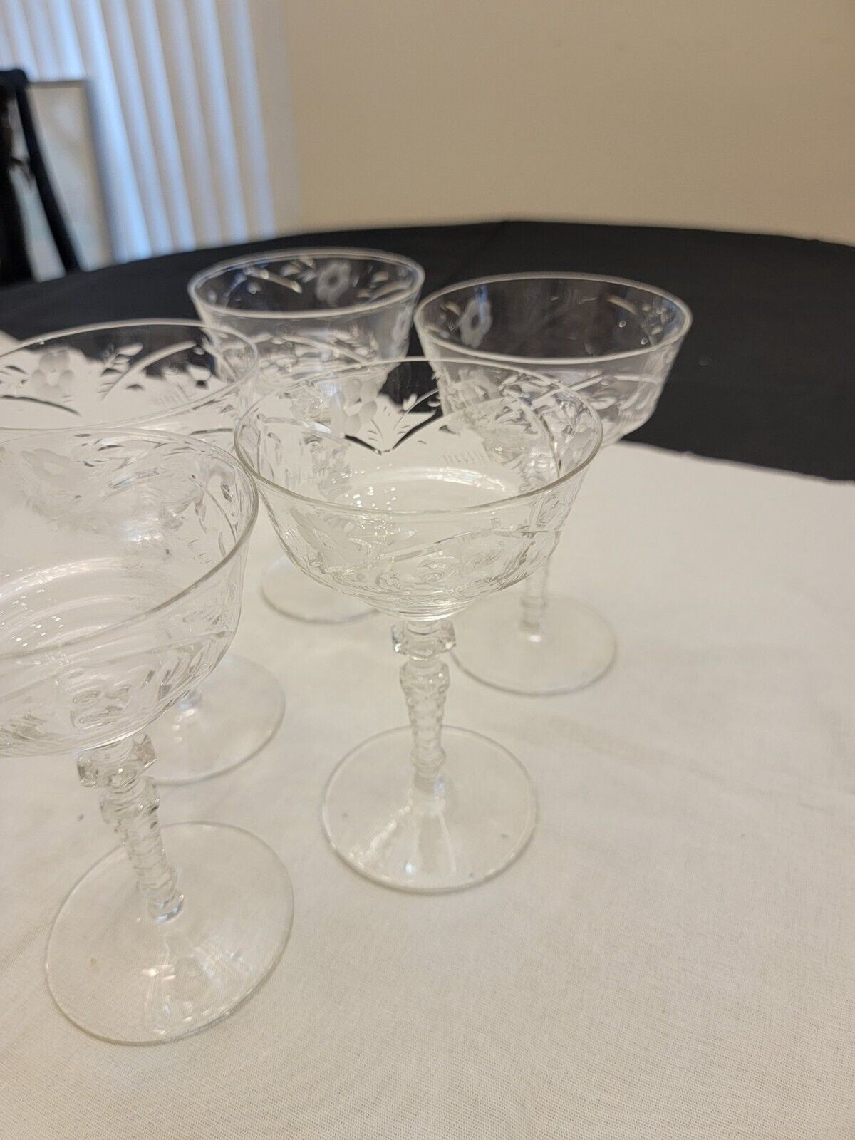 Set of 5 #2006 Libbey Rock Sharpe Marshfield Tall Champagne/Sherbet