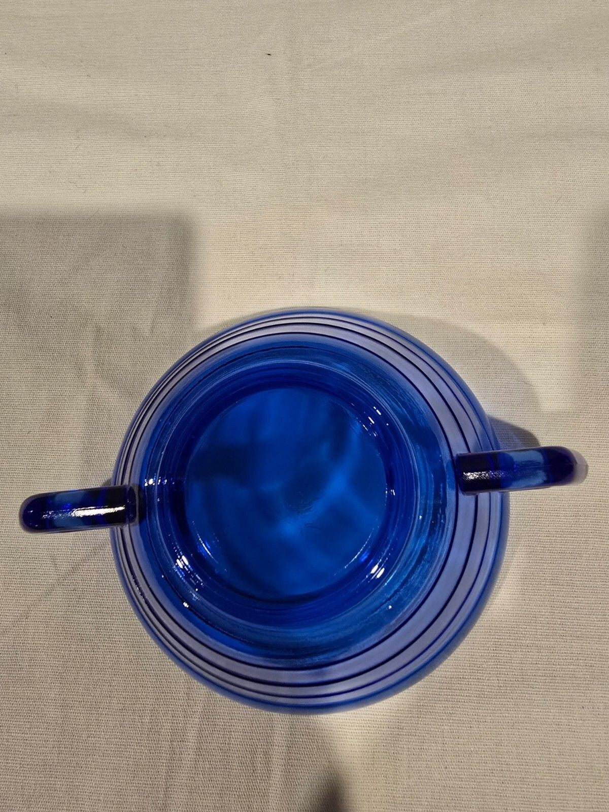 Hazel Atlas Moderntone Cobalt 2-Handled Soup Bowl – Depression Glass – Vtg 1930s