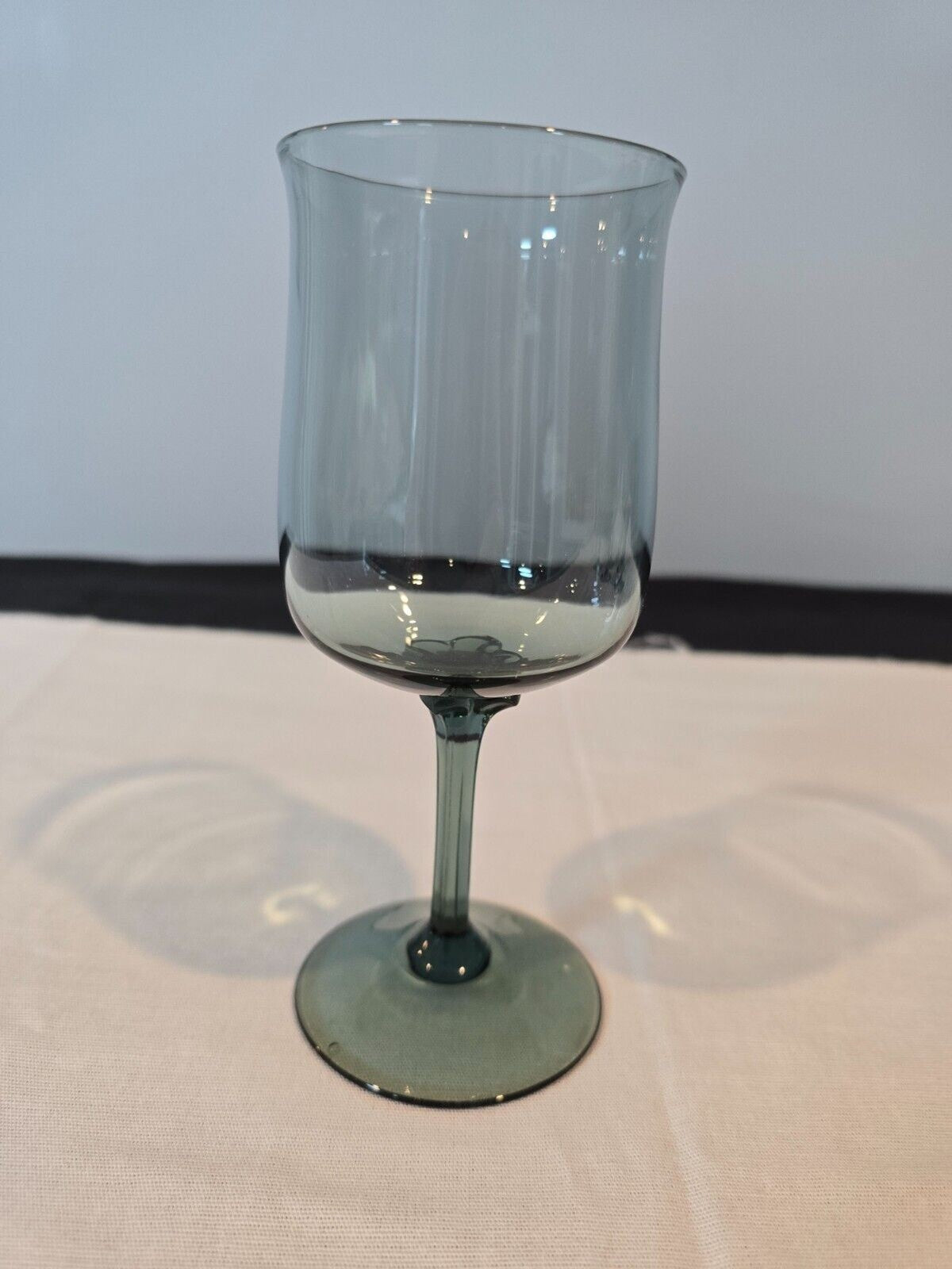 Set of 6 Lenox Crystal Silver Mist Blue Gray Water/Wine Goblet Glasses 6"
