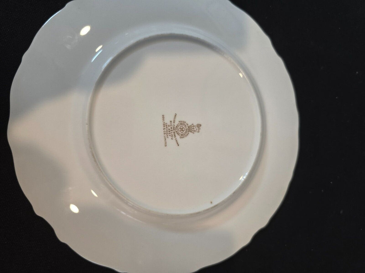 Set of 4 Royal Doulton Richelieu White/Gold 8" Salad Plates H4957