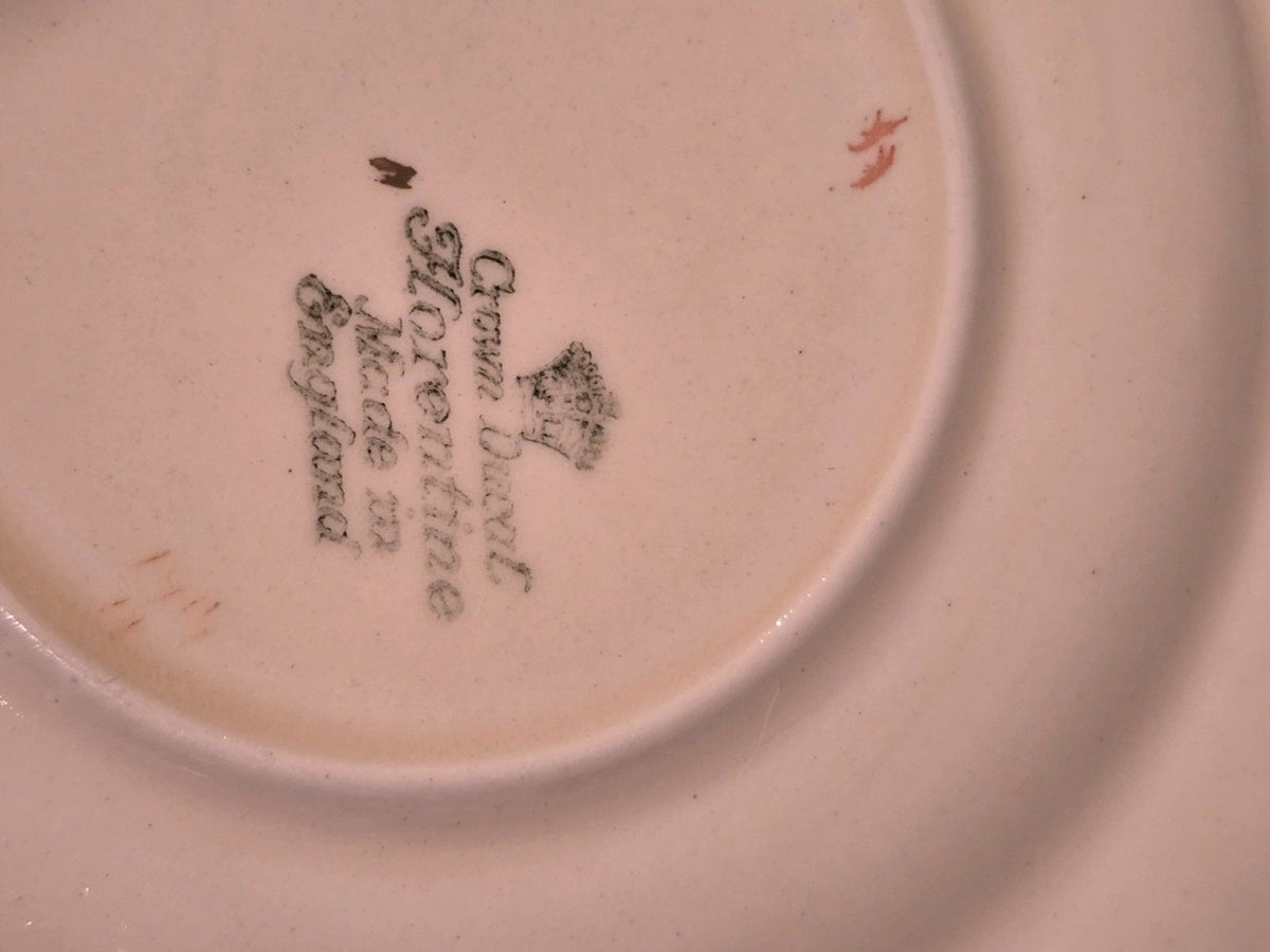 Crown Ducal "Florentine" Cream Soup Bowls with Underplates – Set of 4