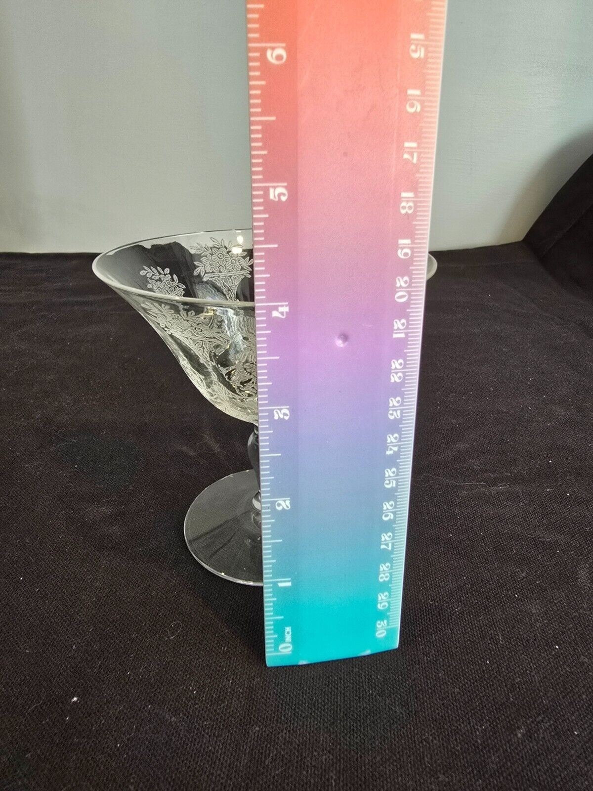Morgantown Mayfair 7711 Etched Low Sherbet/Champagne  Glasses 4.25" Set of 5