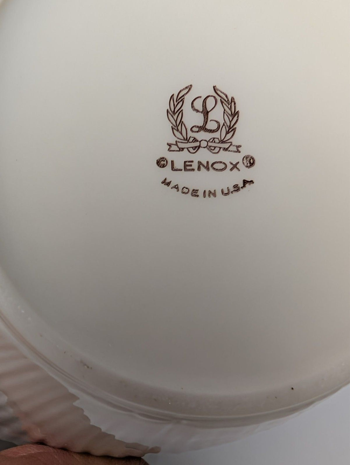 Lenox Ivory Ribbed Porcelain Vase Made in USA 8" Modern Swirl