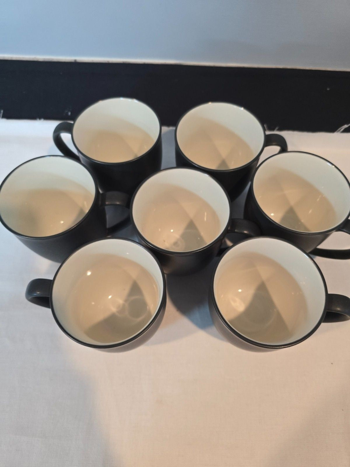Set of 7 Noritake Stoneware Colorwave Graphite 12 Oz Coffee Mugs #8034 Pattern