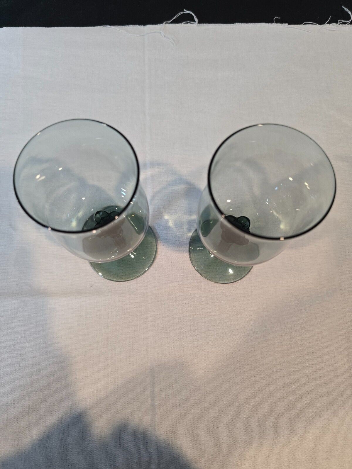 Set of 6 Lenox Crystal Silver Mist Blue Gray Water/Wine Goblet Glasses 6"