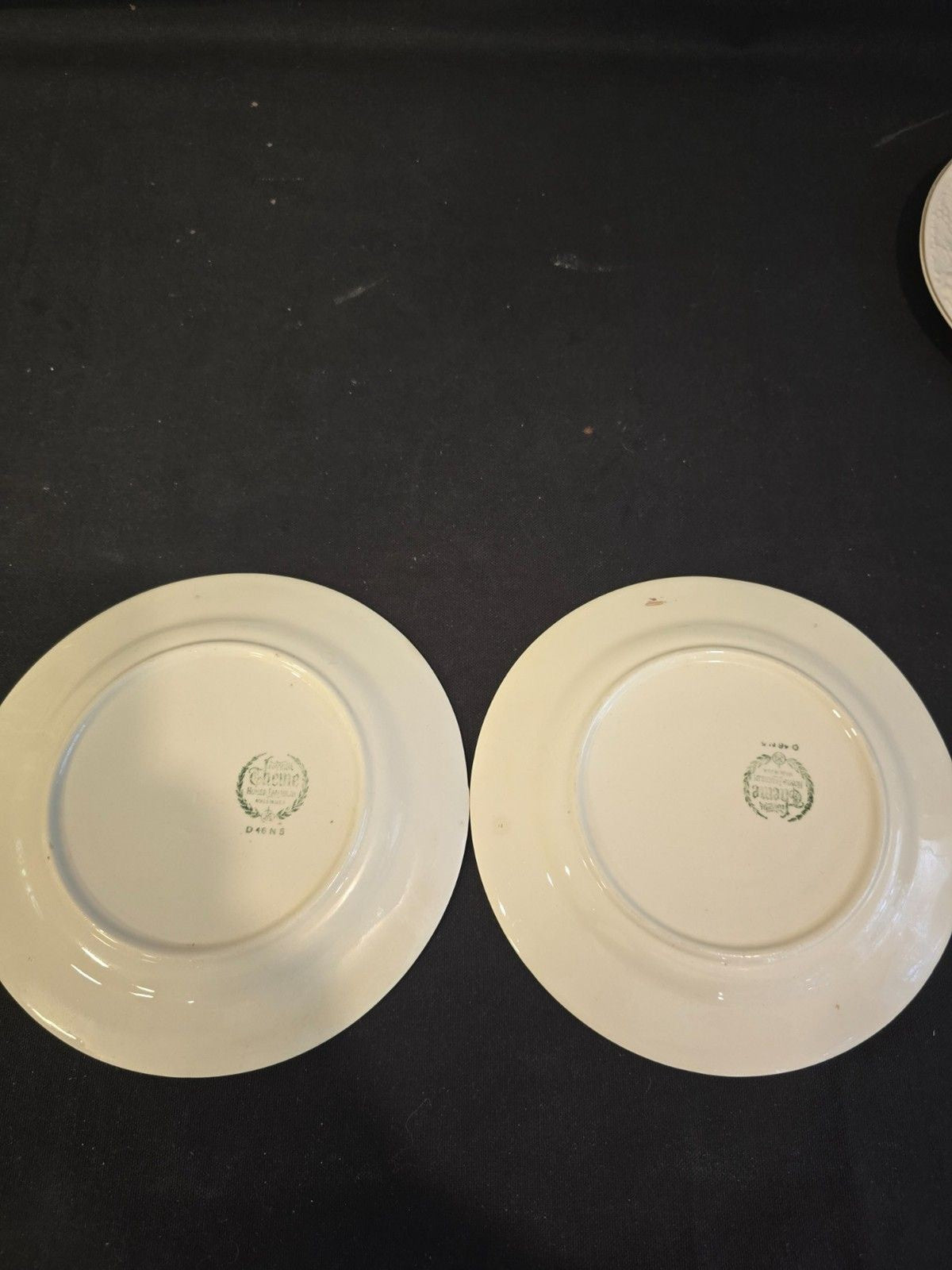 4 Homer Laughlin Theme D6195 Dinner Plates  Eggshell Embossed Gold Floral 1956