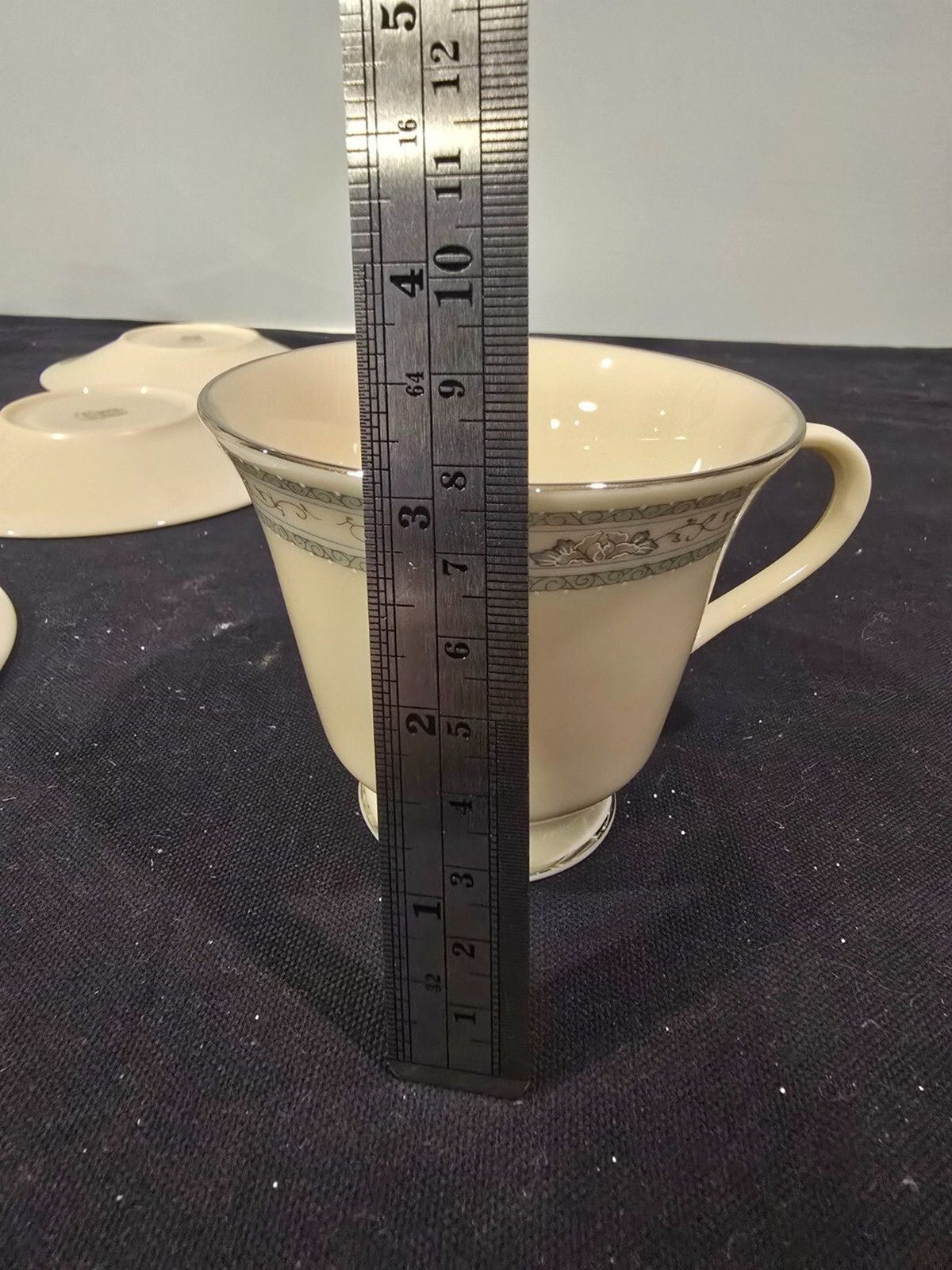 Set of 4 Lenox Charleston Coffee/Tea Cup & Saucers - New