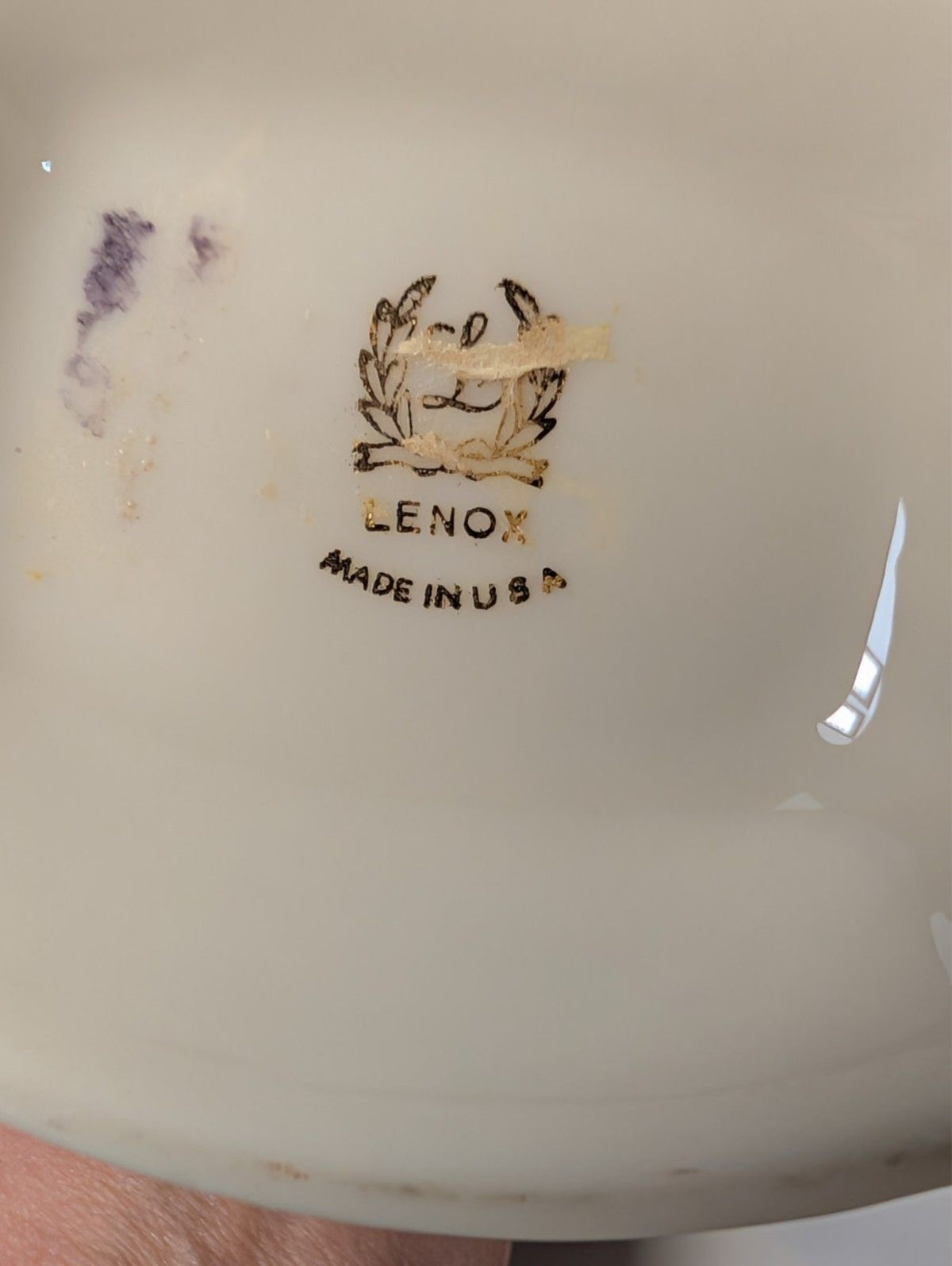 Lenox Ivory Gold Trim Small Pitcher 24 Oz USA Embossed Leaf Pattern