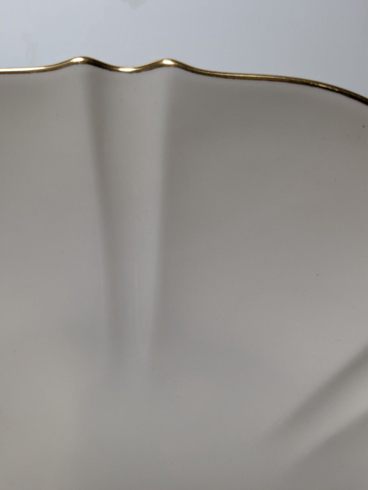 Lenox Symphony 12.75" Chop Plate Ivory Gold Trim Scalloped USA Made