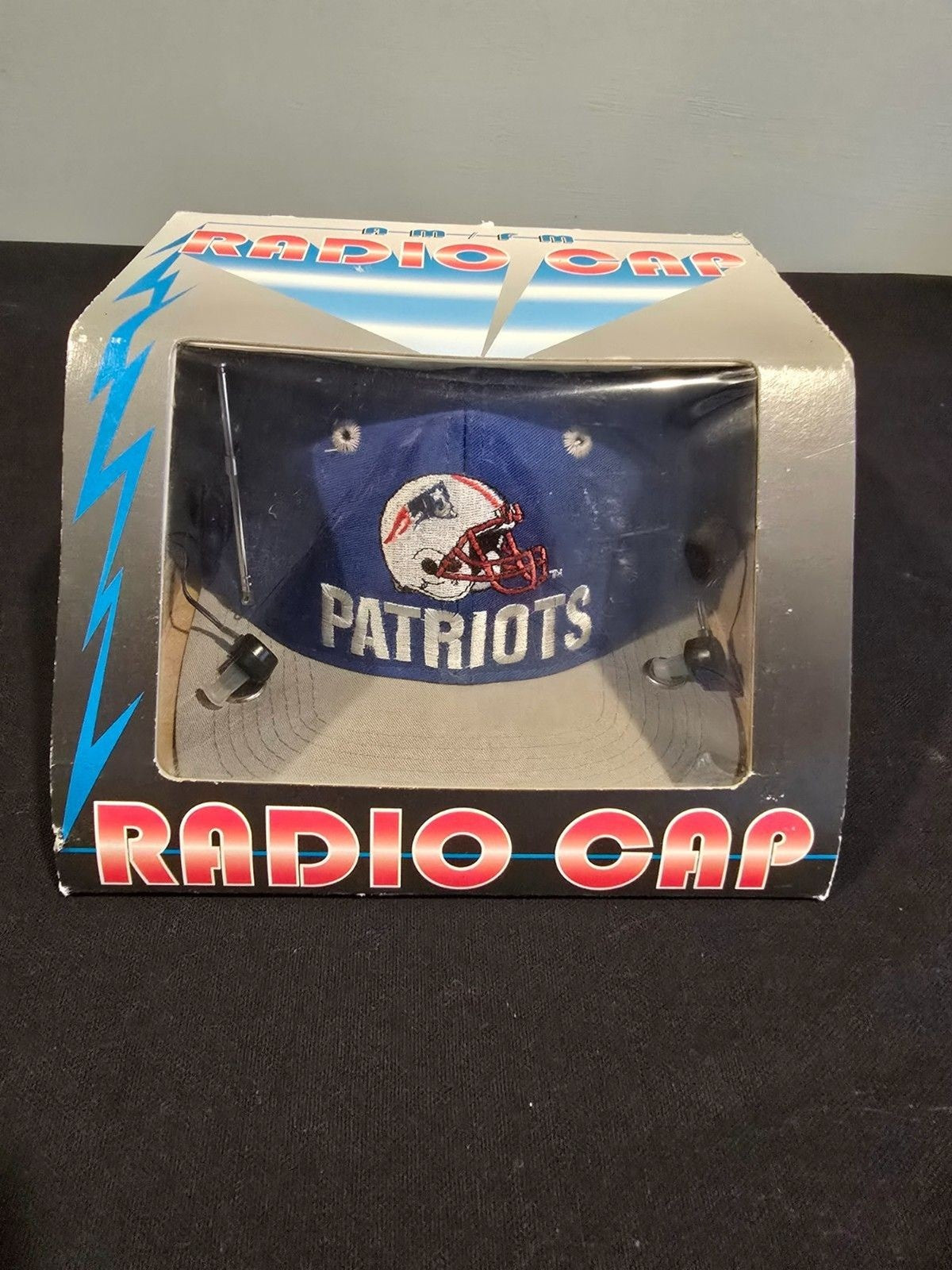 Vintage New England Patriots AM/FM Radio Cap – NIB – 1990s NFL Novelty Hat