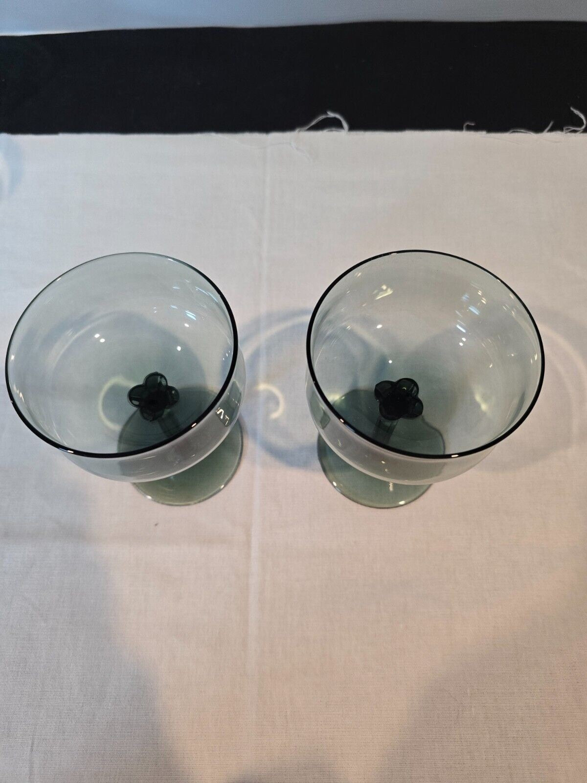 Set of 7 Lenox Crystal Silver Mist Blue Gray Champagne/Tall Sherbet Glasses 5"