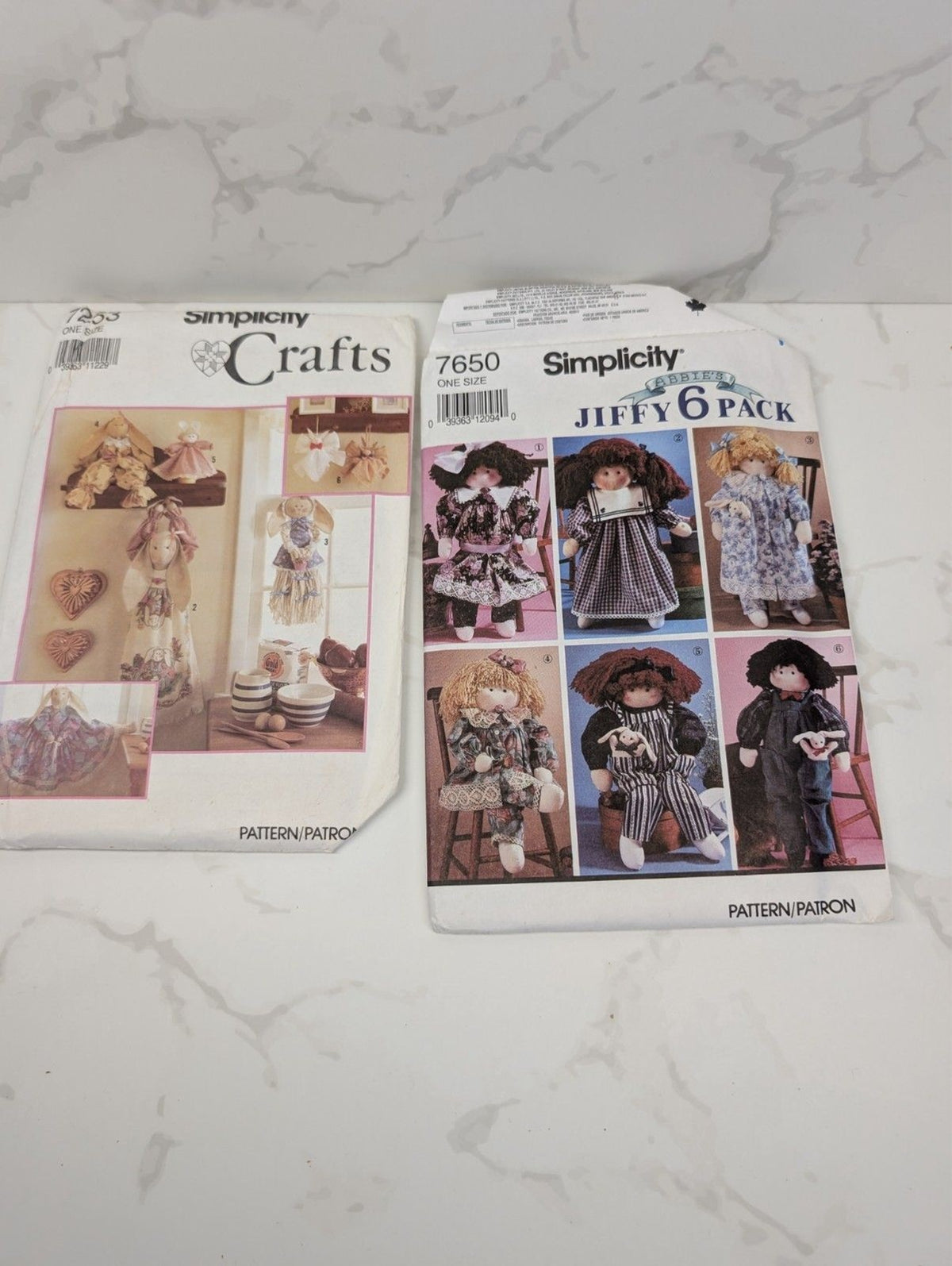 McCall’s & Simplicity Crafts Sewing Pattern Lot – 8 Uncut Vintage Doll/Seasonal