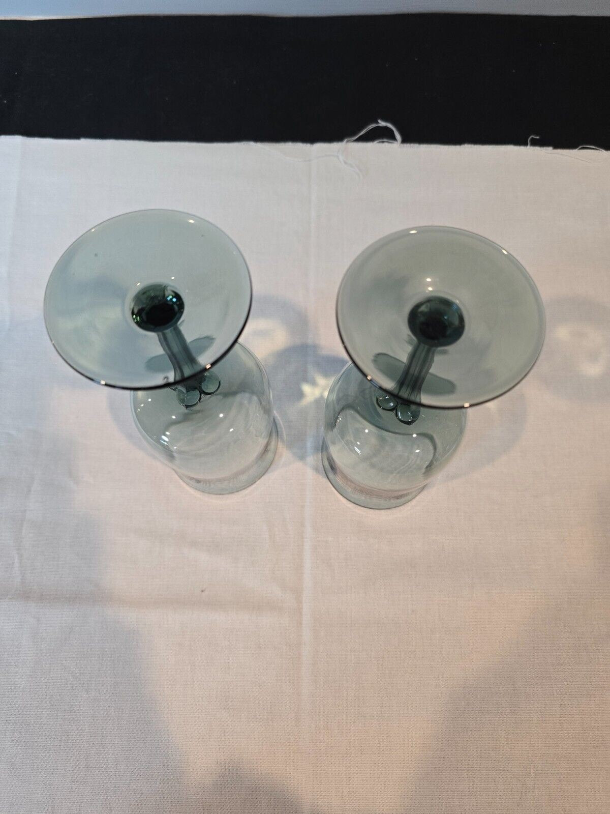 Set of 6 Lenox Crystal Silver Mist Blue Gray Water/Wine Goblet Glasses 6"