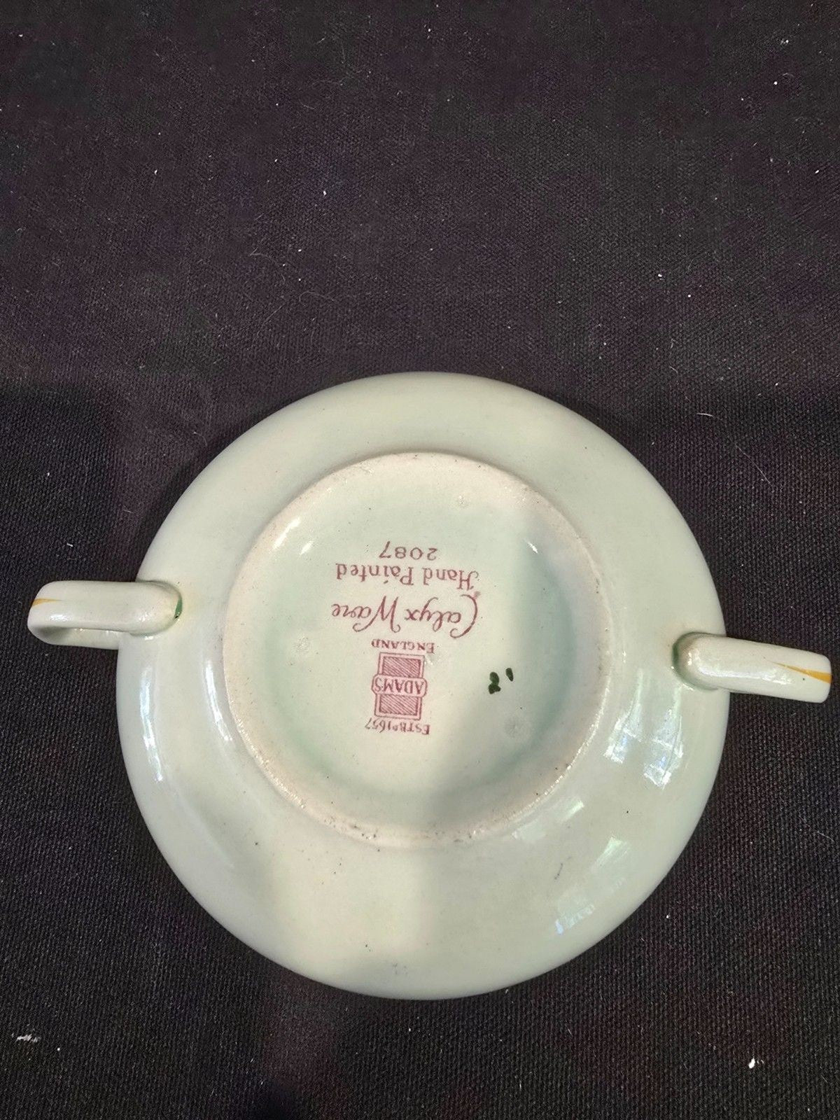 Adams Calyx Ware Lowestoft 2087 Hand Painted Cream Soup Bowl/Underplate England