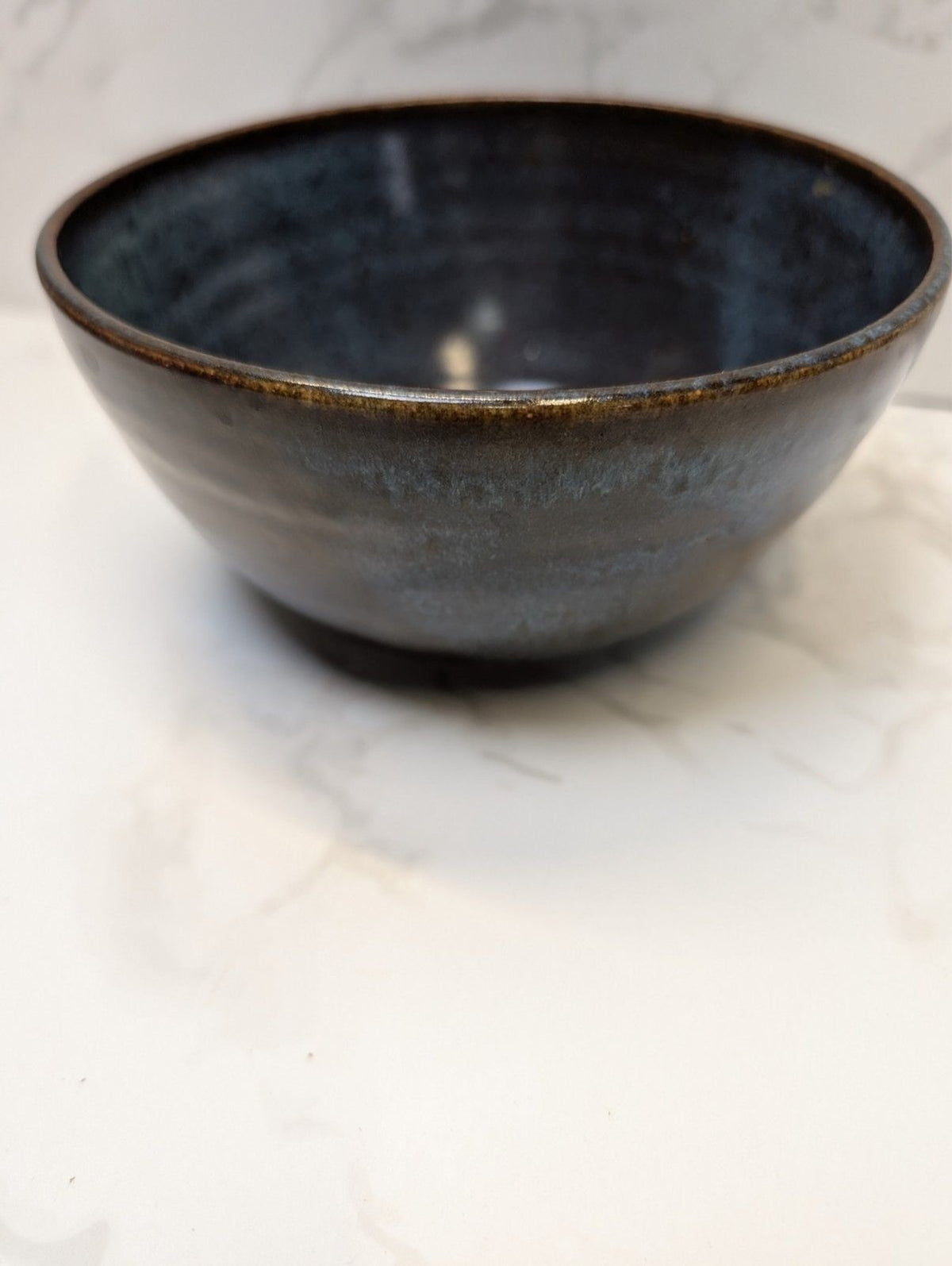 Signed B. Long Studio Pottery Blue Gray 5pc Set Hand Thrown Soup & Serving Bowls