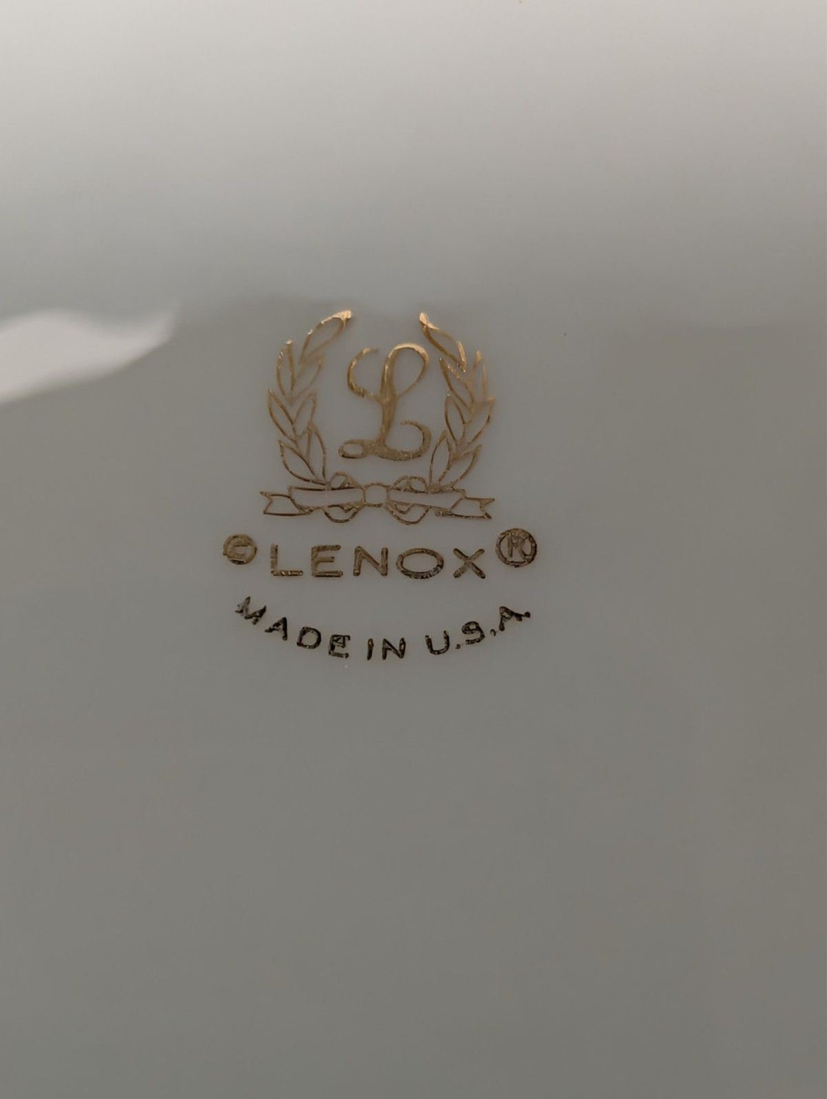 Lenox Symphony 12.75" Chop Plate Ivory Gold Trim Scalloped USA Made