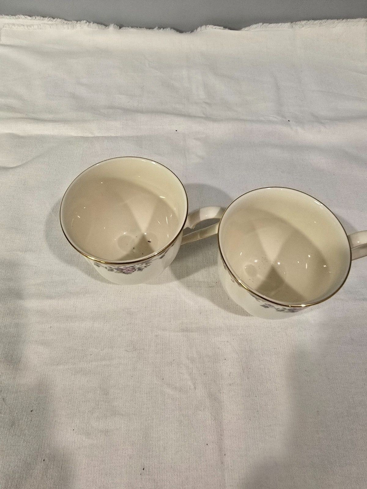 Lenox Southern Vista Cup & Saucer Set Floral Blue Gold Trim