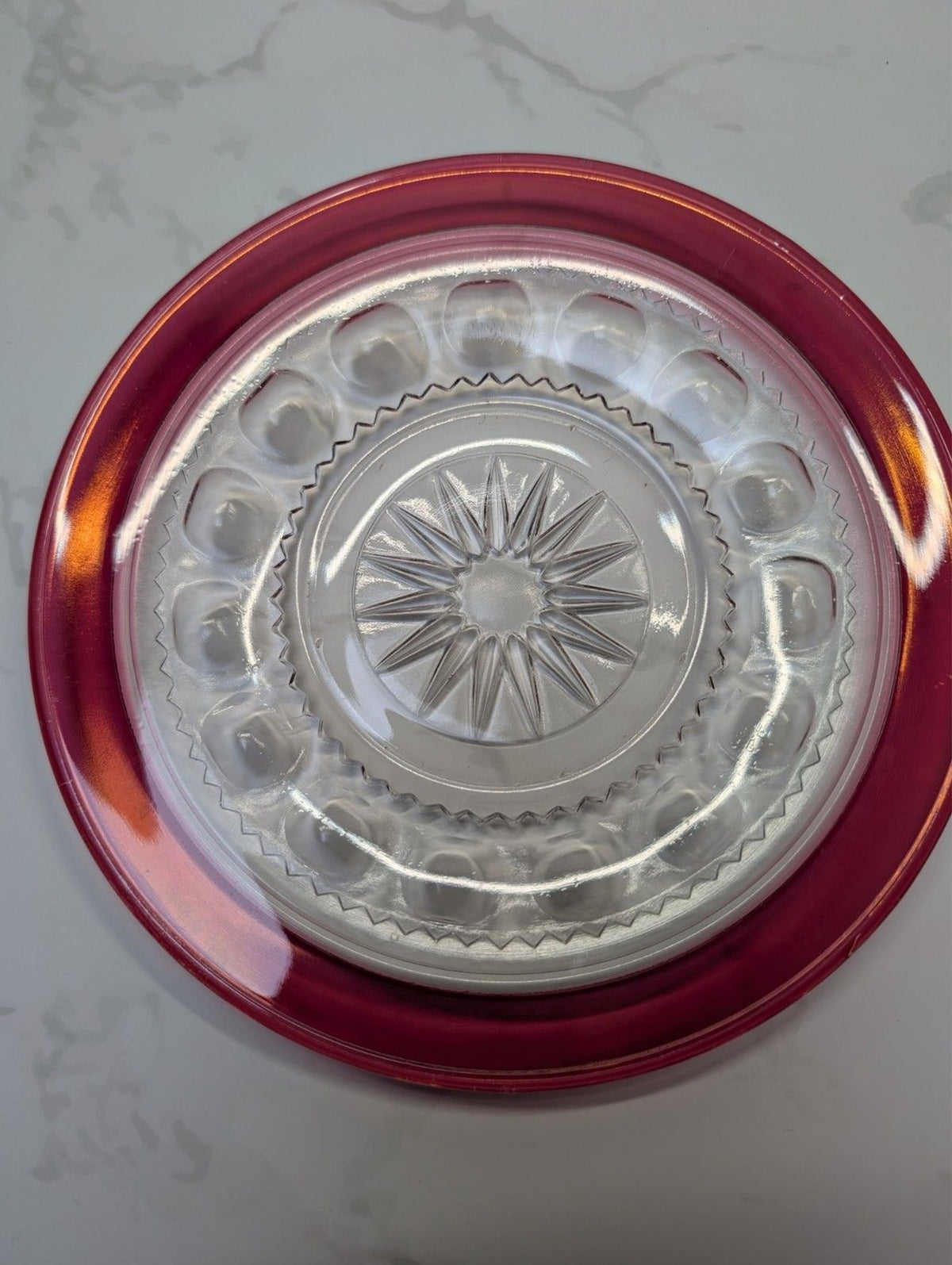 Tiffin King’s Crown Ruby Flash Dessert/Salad Plates Set of 4 7” Sandwich Plates