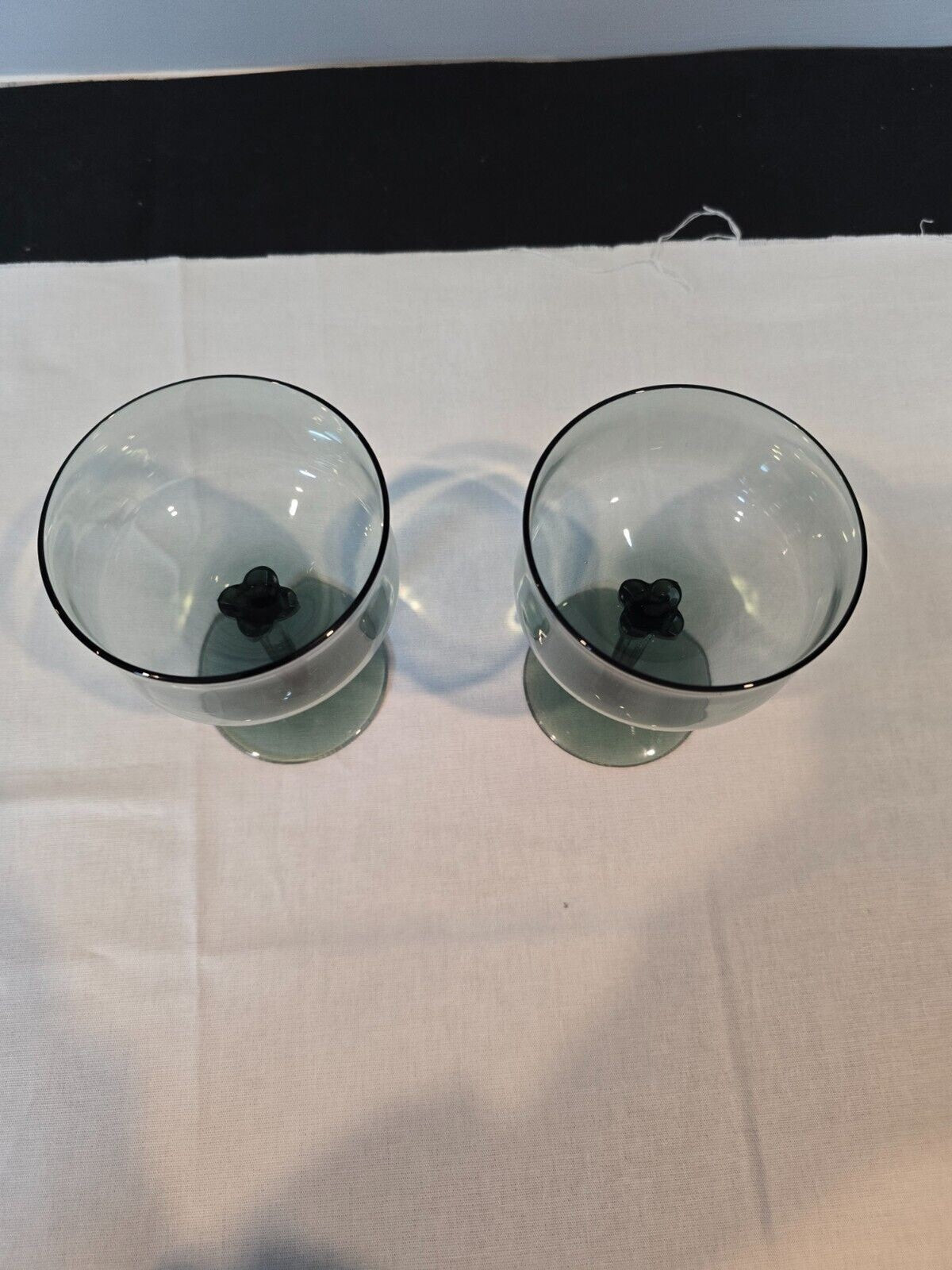 Set of 7 Lenox Crystal Silver Mist Blue Gray Champagne/Tall Sherbet Glasses 5"