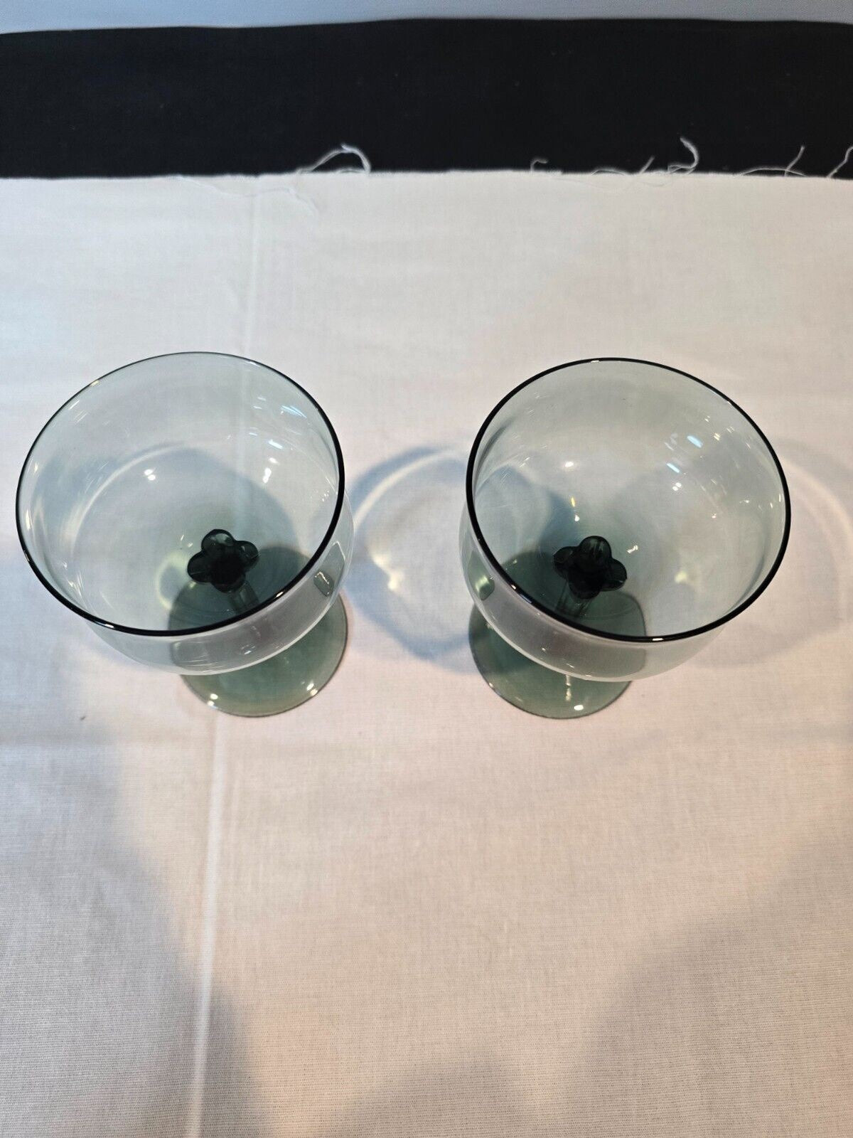 Set of 7 Lenox Crystal Silver Mist Blue Gray Champagne/Tall Sherbet Glasses 5"