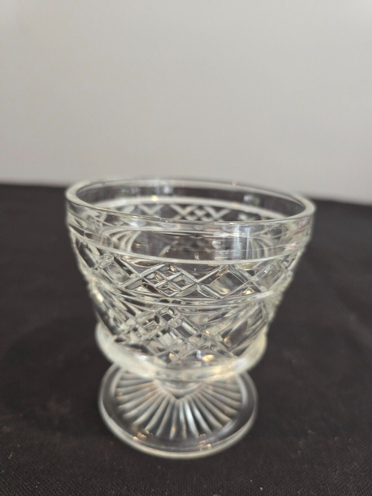 3 Hazel Atlas Big Top Peanut Butter Clear Champagne/Sherbet Glasses 3.5 inch