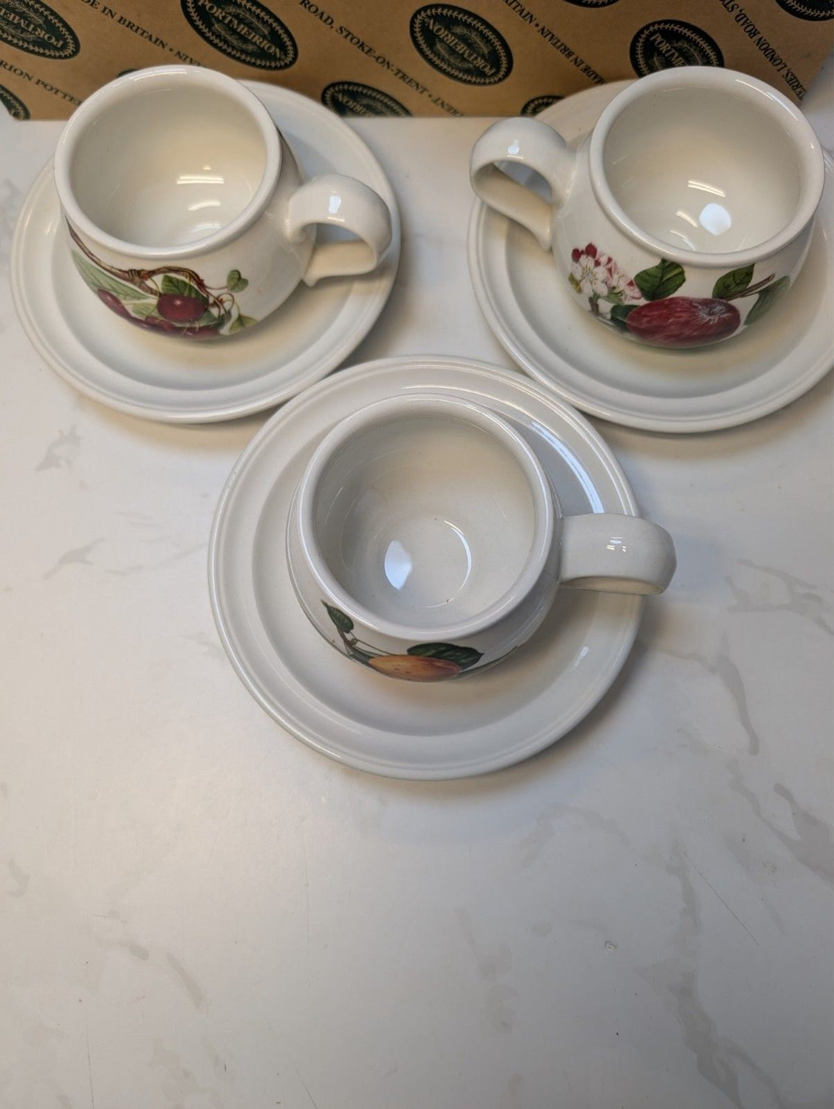 Portmeirion Pomona Tea Cups & Saucers Set 6 Boxed Susan Williams-Ellis