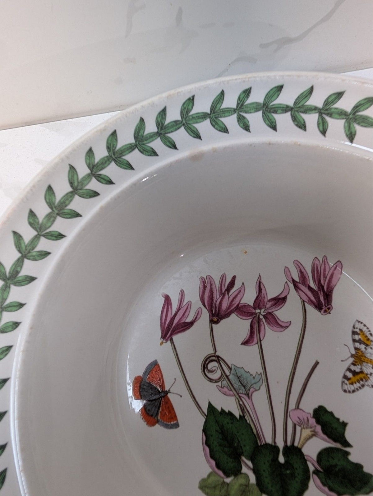 Vintage Portmeirion Botanic Garden 6.5" Rimmed Cereal Bowl Cyclamen
