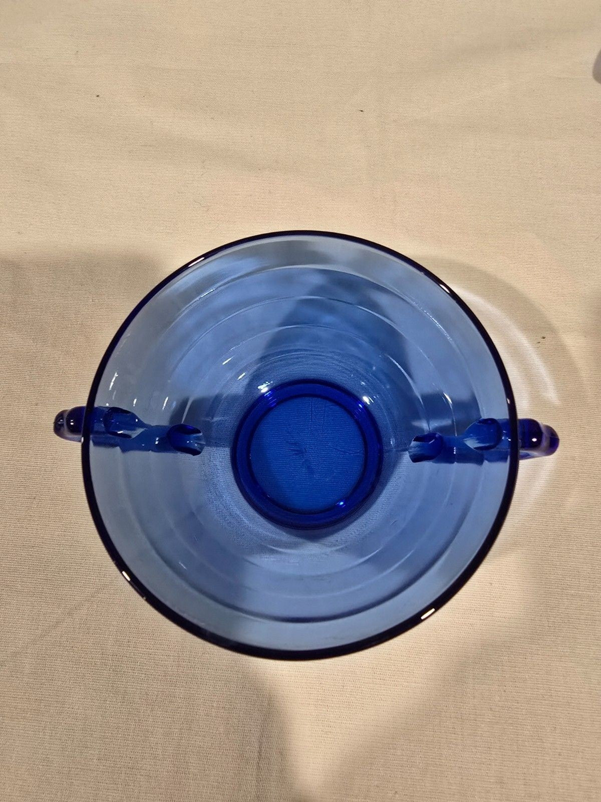 Hazel Atlas Moderntone Cobalt 2-Handled Soup Bowl – Depression Glass – Vtg 1930s