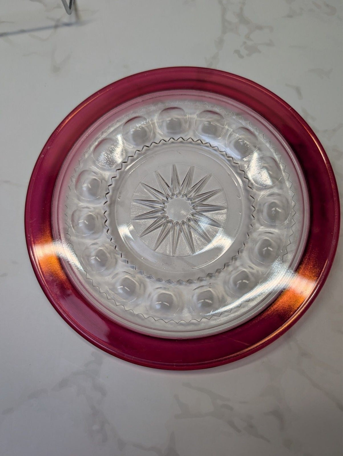 Tiffin King’s Crown Ruby Flash Dessert/Salad Plates Set of 4 7” Sandwich Plates