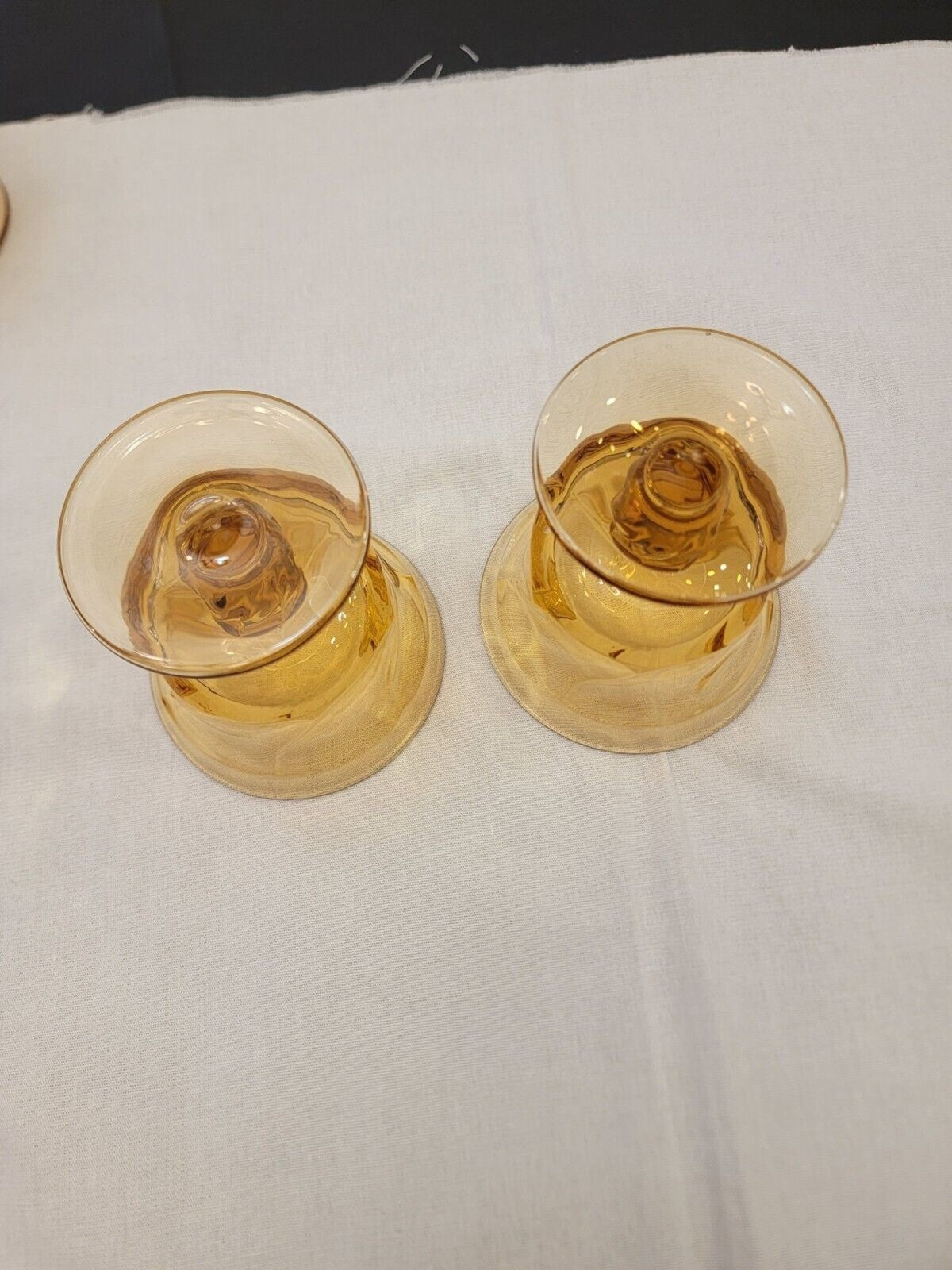 Fostoria Jamestown 4 Amber Footed Goblets Champagne/Tall Sherbet