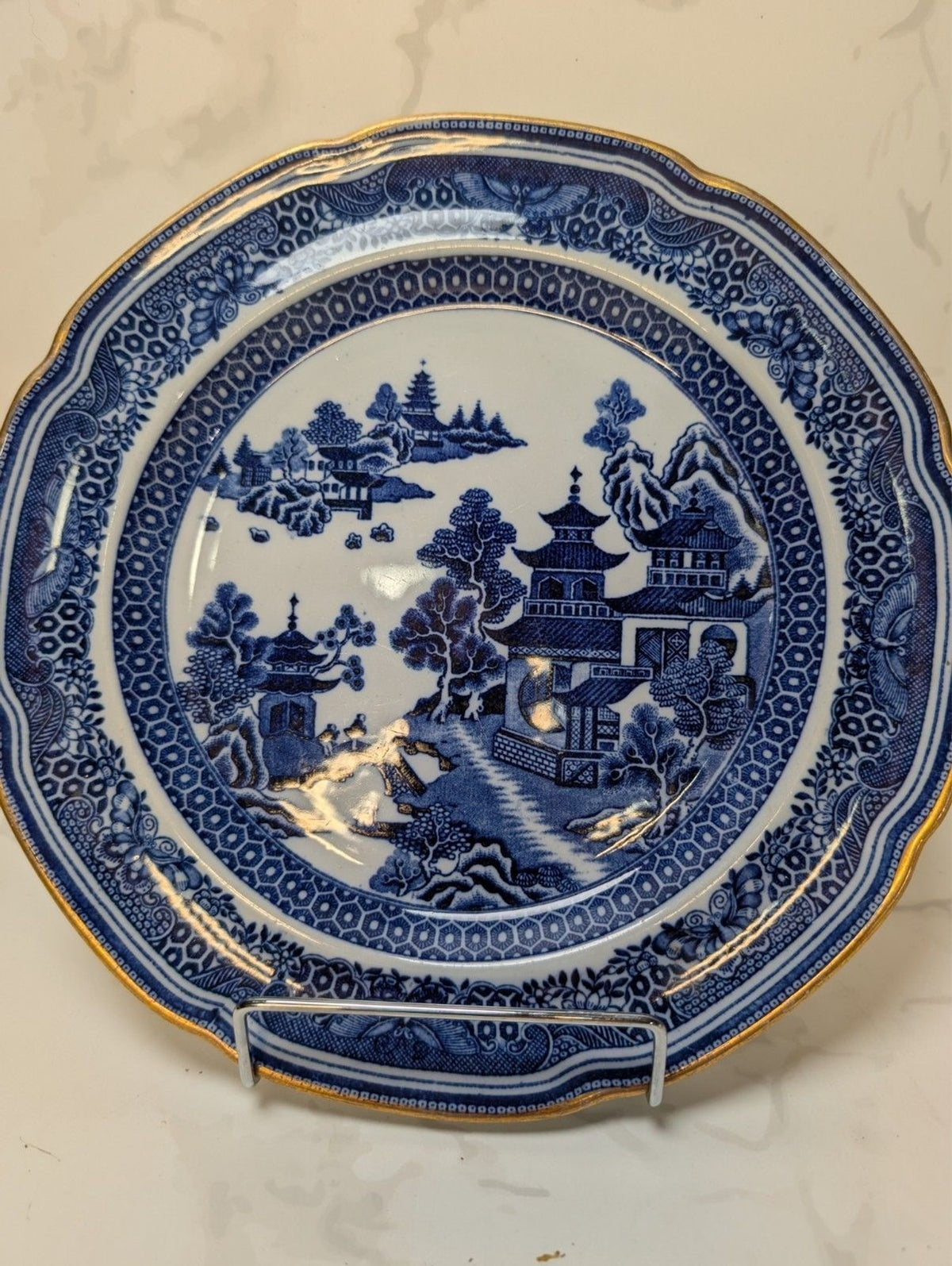 Antique Copeland Spode Queen Charlotte Gold Trim Luncheon Plate 9.625