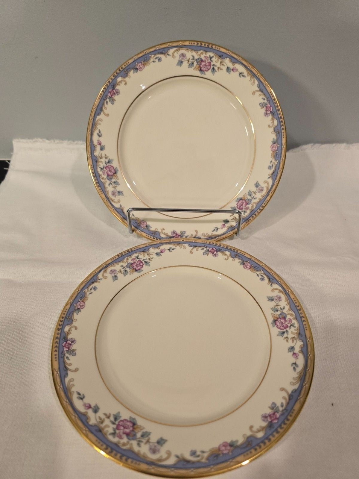 Lenox Southern Vista Bread & Butter Plates 6 1/2" Set of 2 Floral Gold