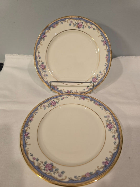 Lenox Southern Vista Bread & Butter Plates 6 1/2" Set of 2 Floral Gold