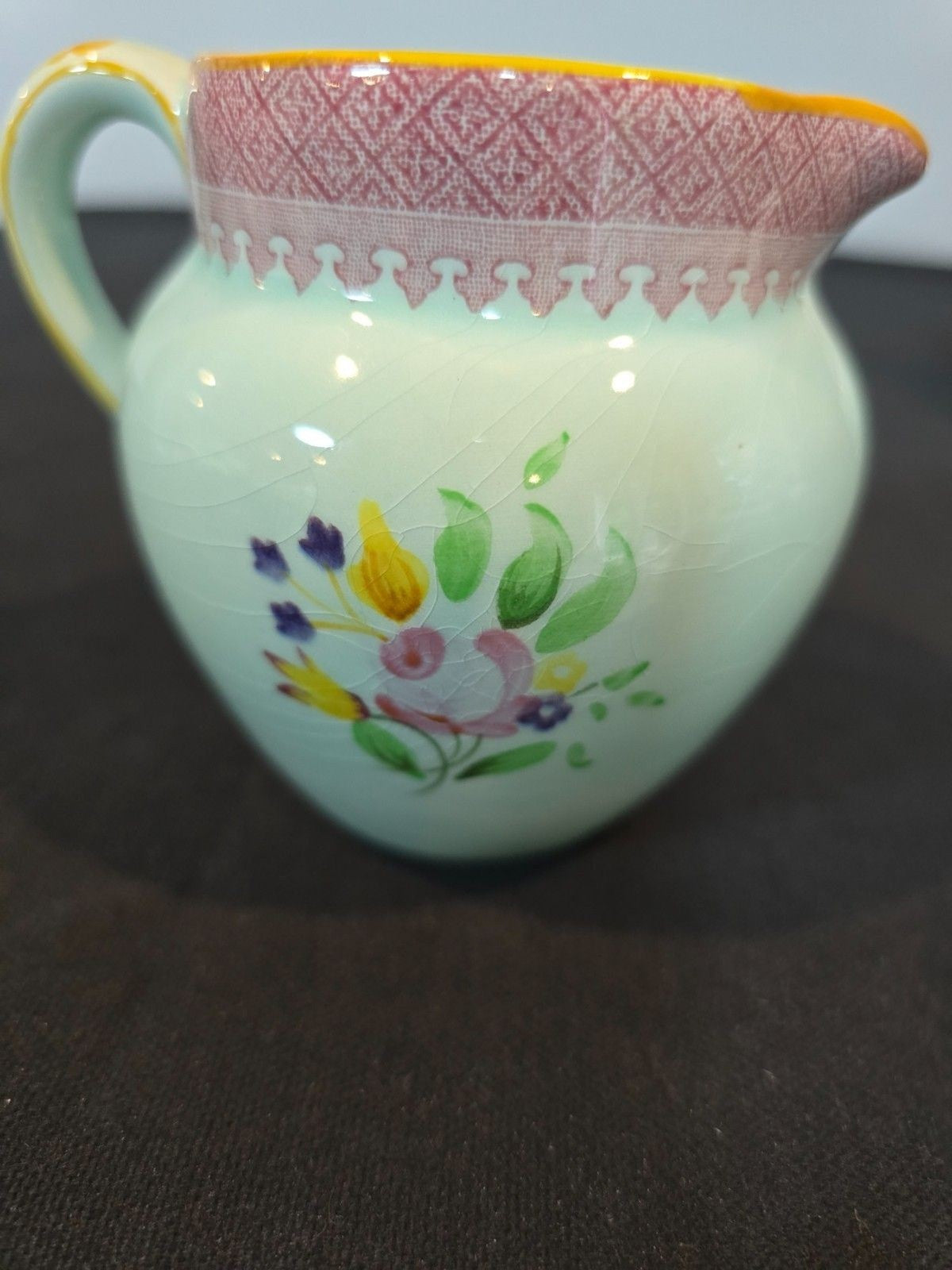 Adams Calyx Ware Lowestoft 2087 Sugar Bowl & Creamer Set England