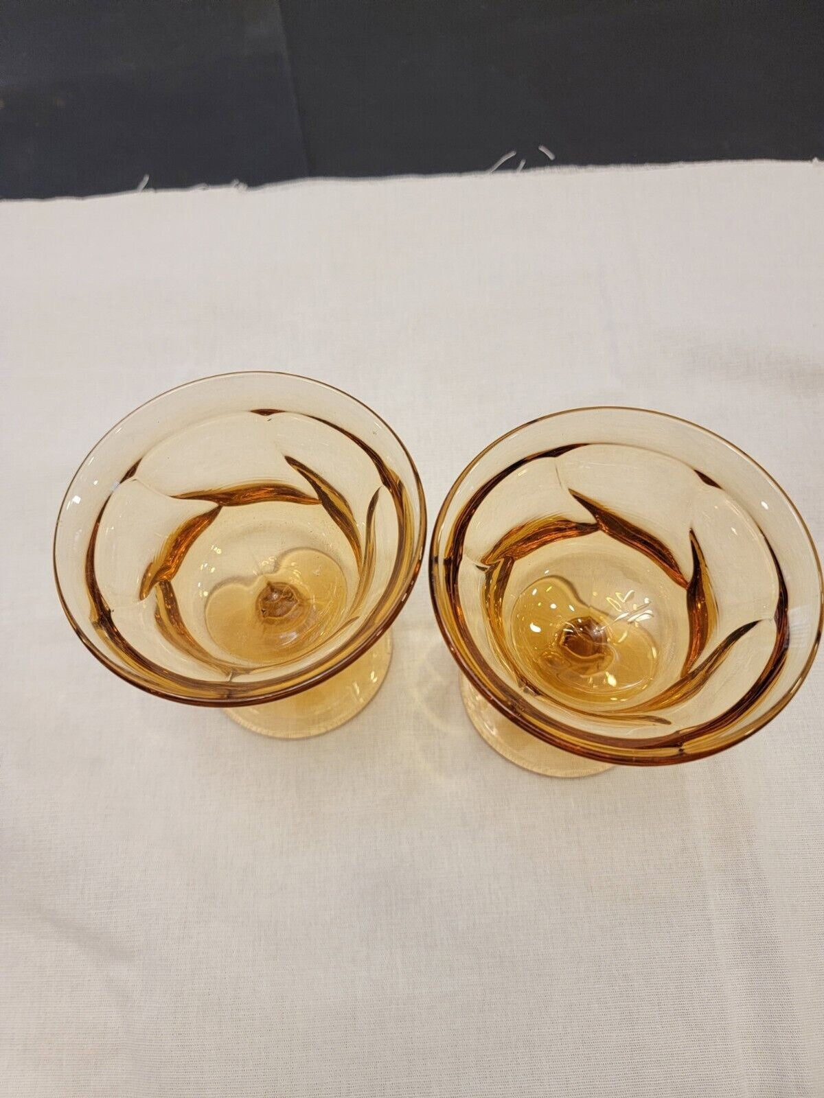 Fostoria Jamestown 4 Amber Footed Goblets Champagne/Tall Sherbet