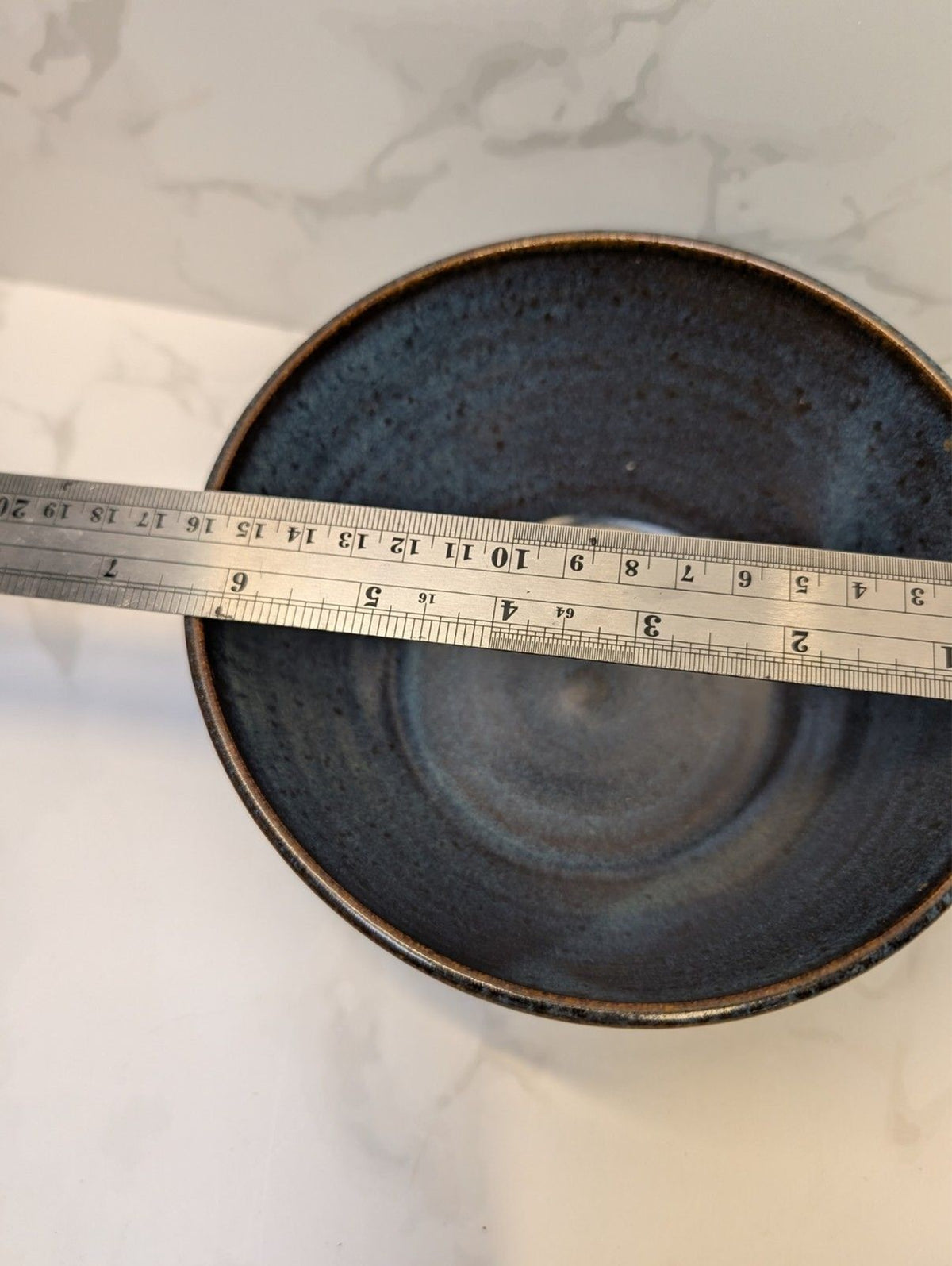 Signed B. Long Studio Pottery Blue Gray 5pc Set Hand Thrown Soup & Serving Bowls