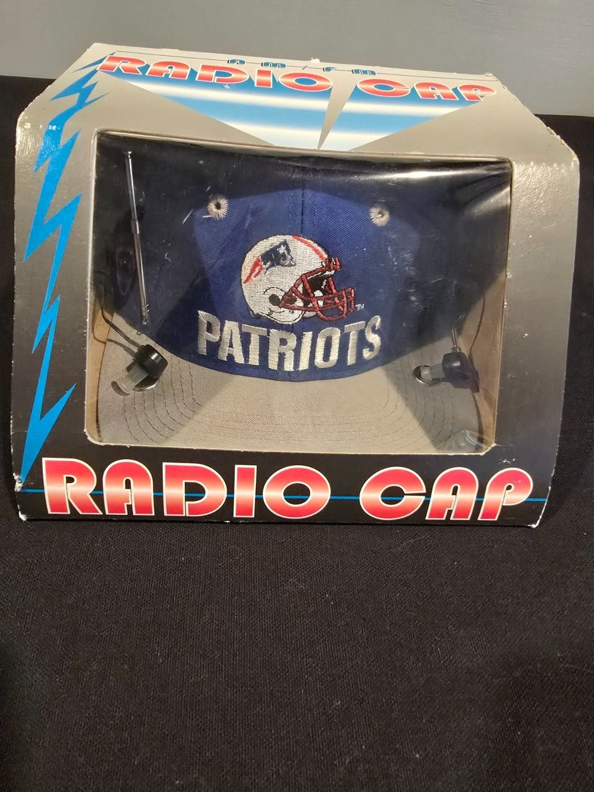 Vintage New England Patriots AM/FM Radio Cap – NIB – 1990s NFL Novelty Hat