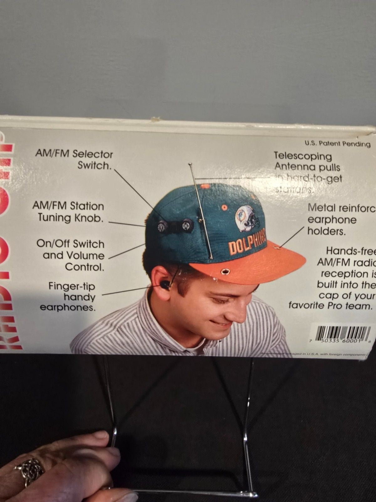 Vintage New England Patriots AM/FM Radio Cap – NIB – 1990s NFL Novelty Hat