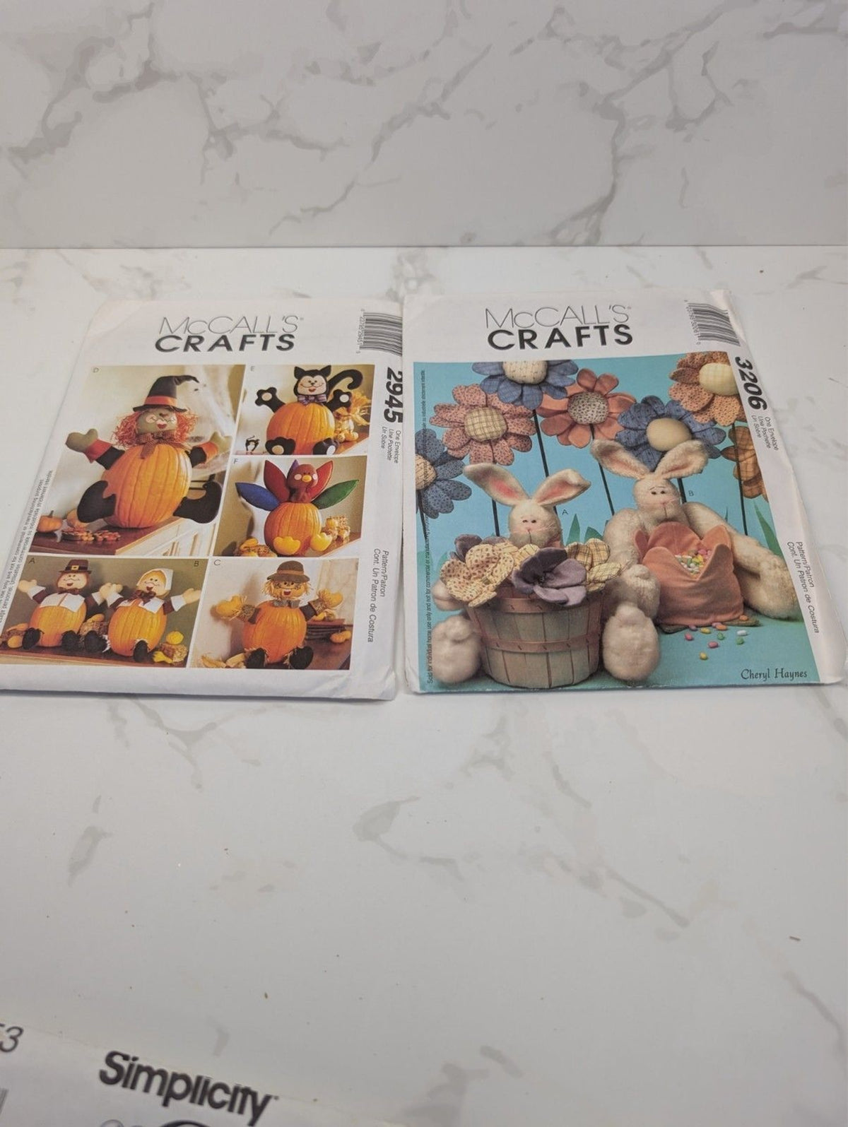 McCall’s & Simplicity Crafts Sewing Pattern Lot – 8 Uncut Vintage Doll/Seasonal