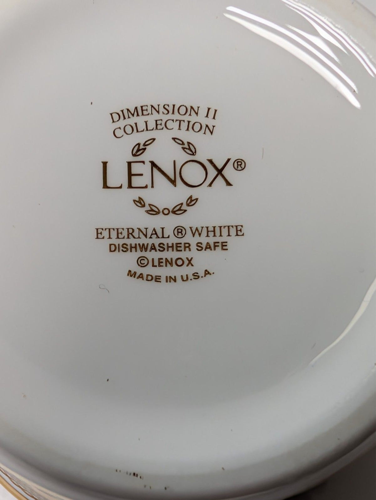 Lenox Eternal White Dimension II Set of 6 Mugs Gold Trim USA Made