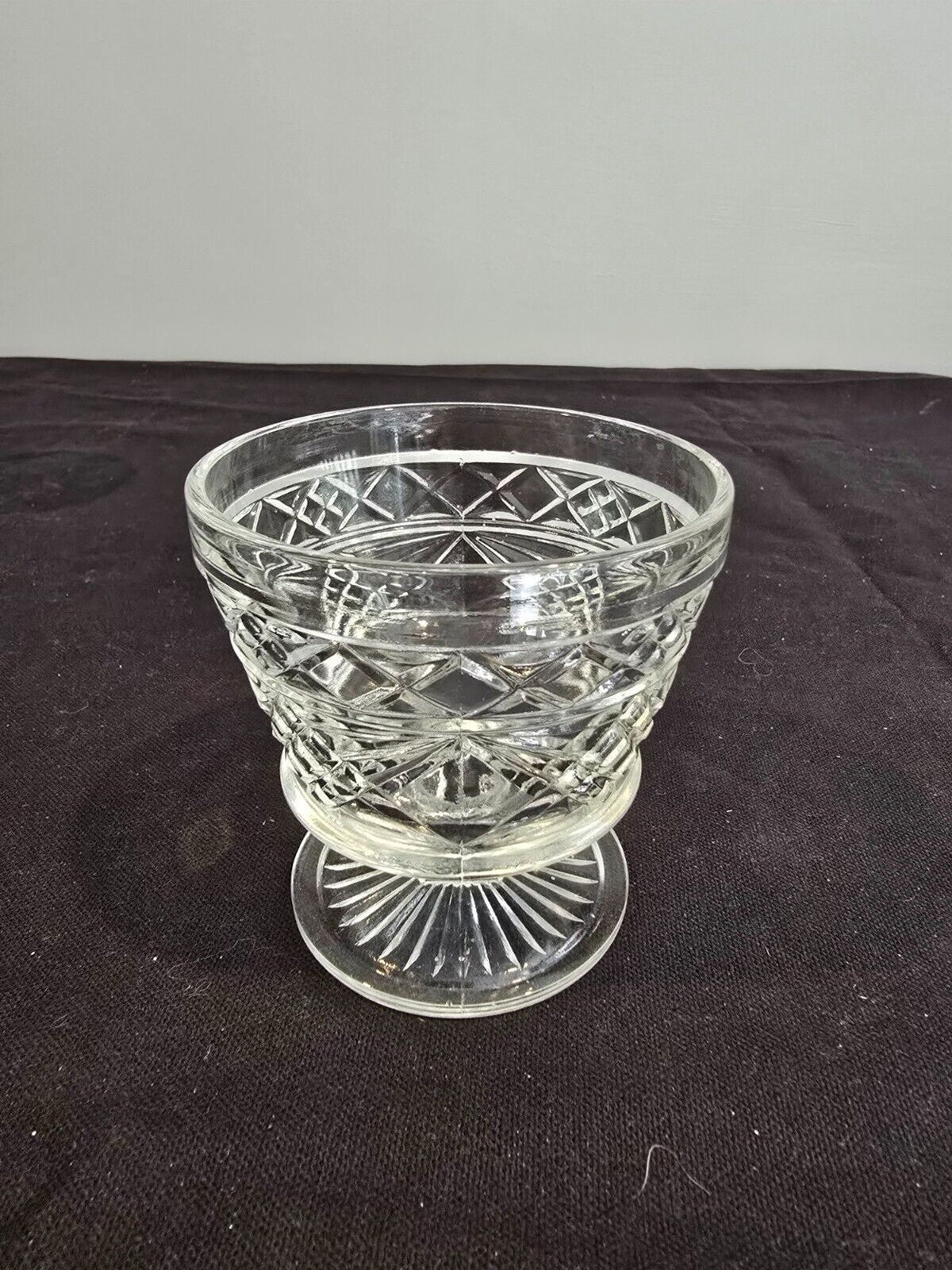 3 Hazel Atlas Big Top Peanut Butter Clear Champagne/Sherbet Glasses 3.5 inch