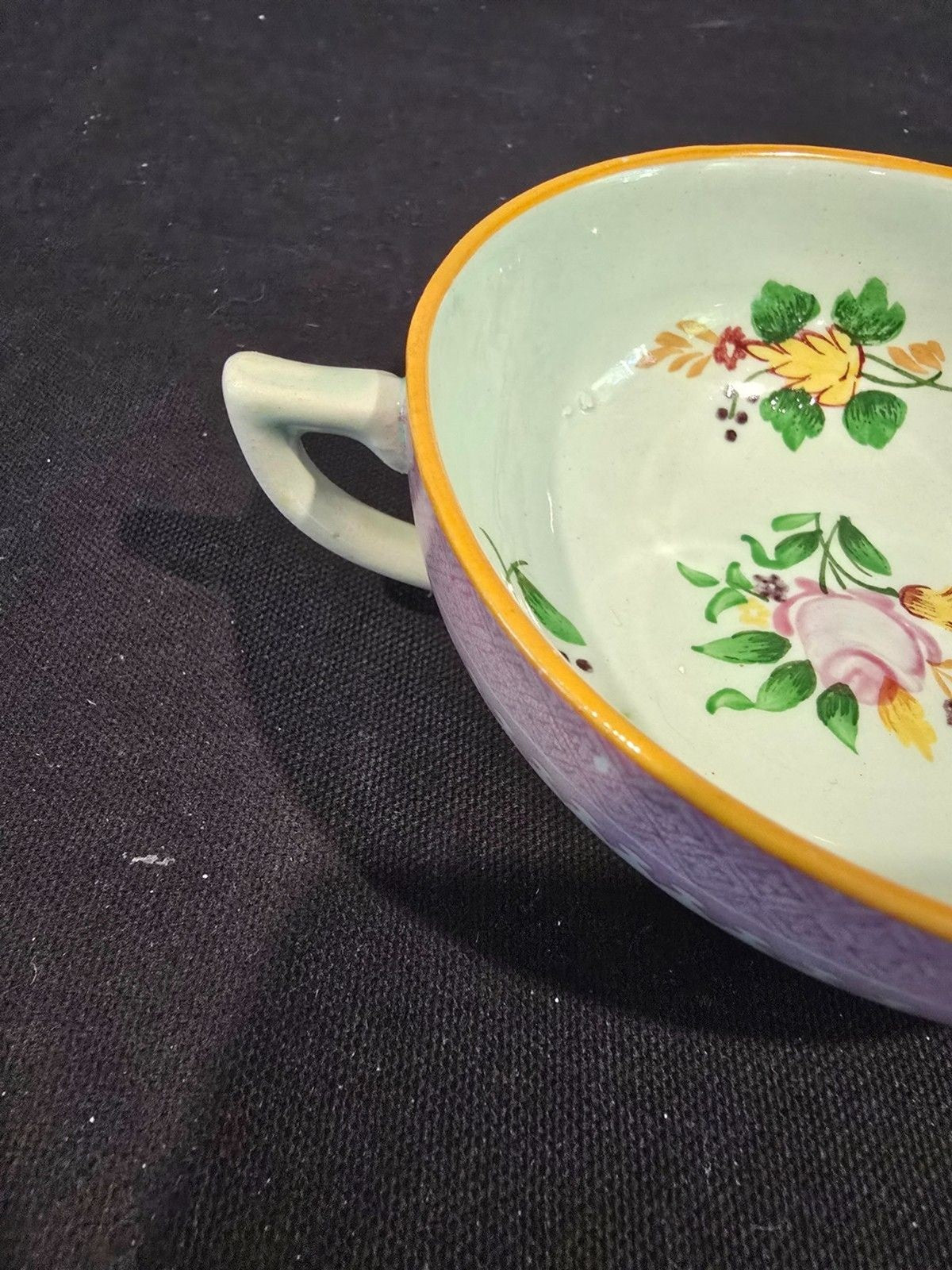 Adams Calyx Ware Lowestoft 2087 Hand Painted Cream Soup Bowl/Underplate England